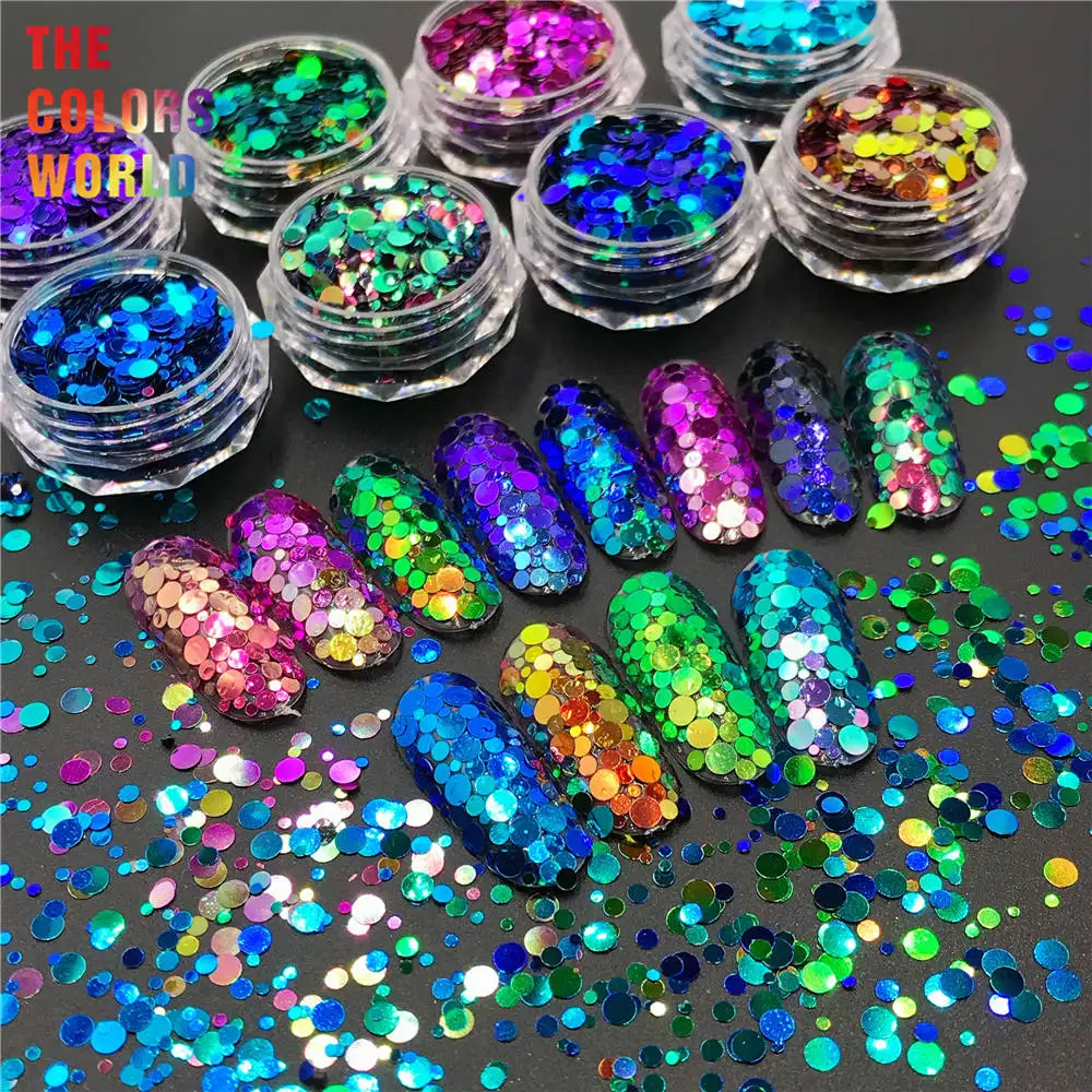 

TCT-316 Chameleon Colors Round Dot Shape Color Shift Nails Glitter Nails Art Decoration Tumblers Shaker Crafts DIY Festival DIY