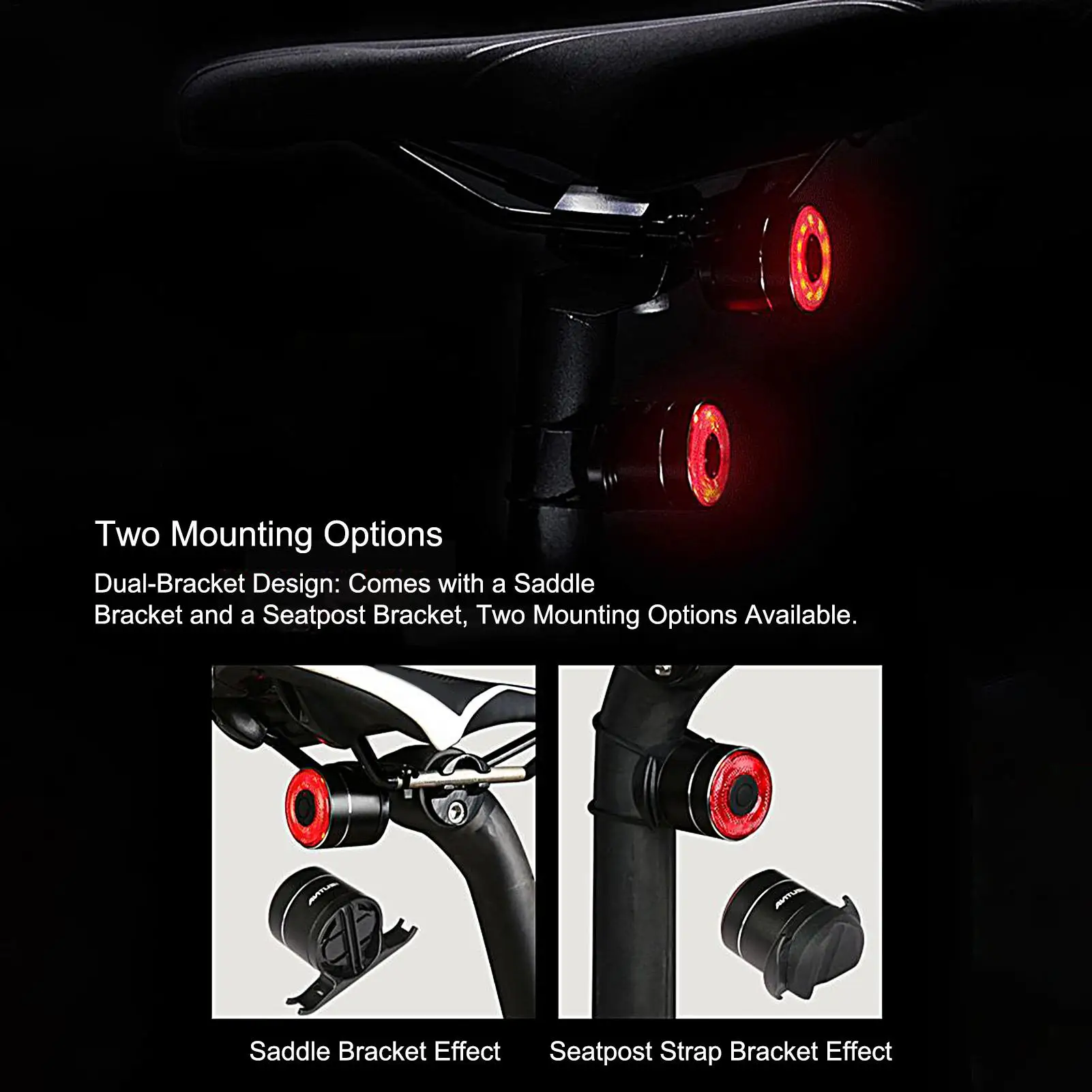 

Bike Rear Light Smart Bike Tail Sensing Light High Lumen Back Brake Lamp For Riding Mountain Road Daily Commuting Camping