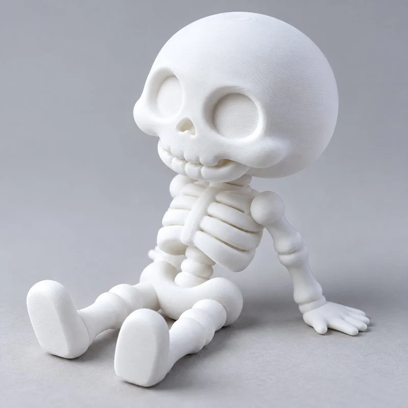 Halloween Gothic Mini Skeleton Statue 3D Printing Plastic Articulated Sitting Skull Desktop Decor Ornament