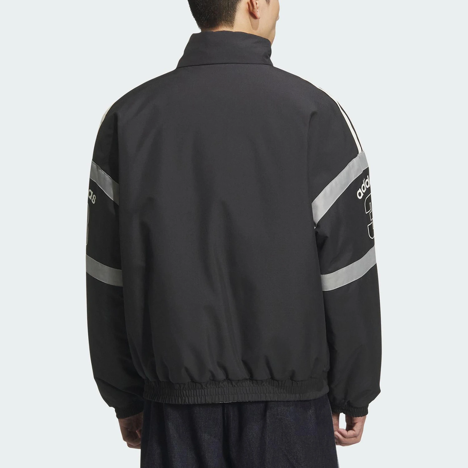 Adidas genuine clover men's double-sided warm standing collar cotton jacket KC0093