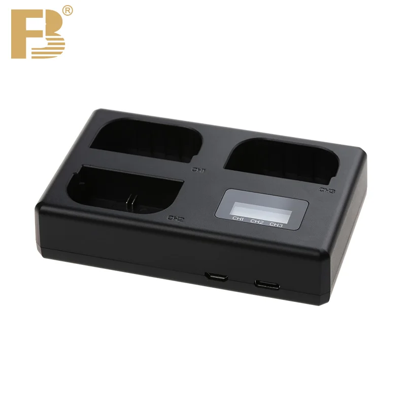 FB LP-E6 Battery Charger 3 Slot Charger for Canon EOS 5D Mark II III 50D 6D 60D 7D 70D 80D 90D 6D 7D 8D 5DS 5D3 Micro R5 R6 DSLR