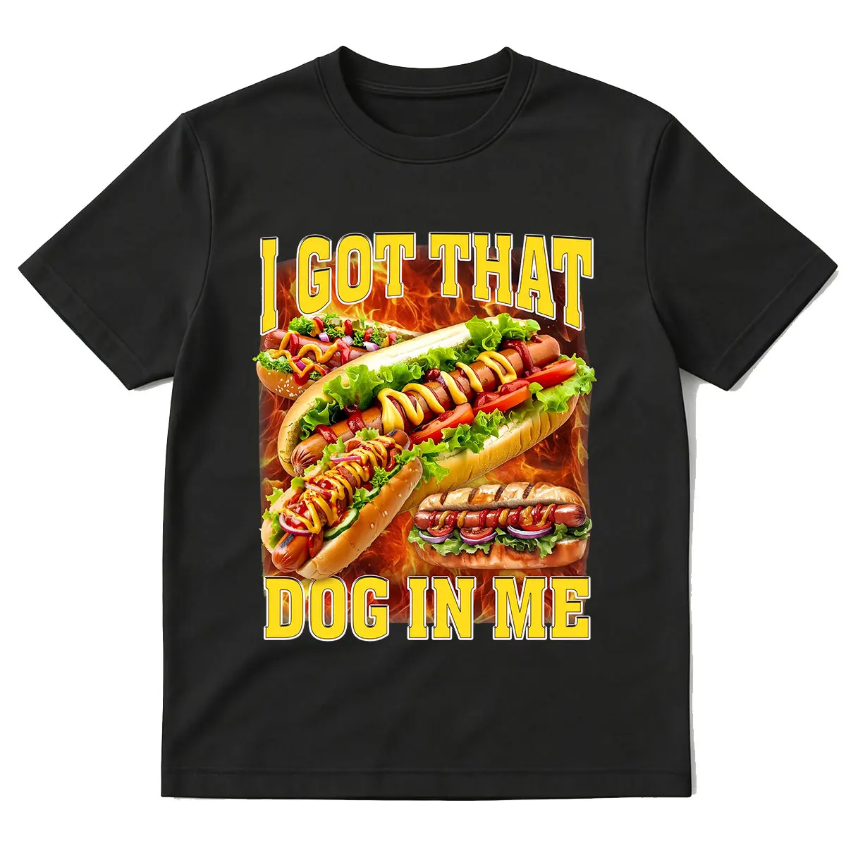 I Got That Dog in Me T-Shirt Funny Hot Dog Tee Shirt 90s Style Hotdog Retro BBQ Cookout Food Graphic T Shirts Streetwear