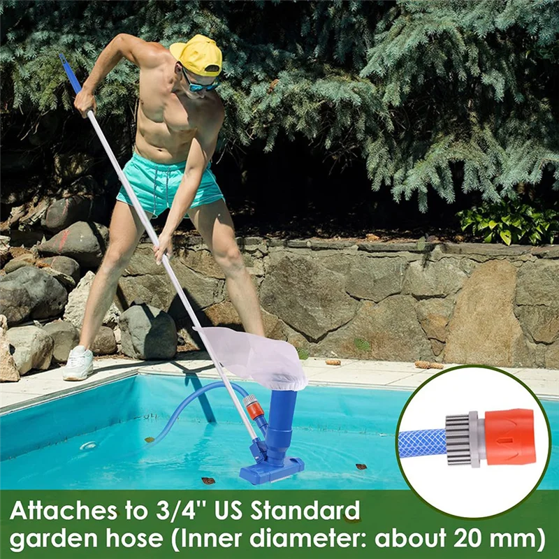 ABDJ-Swimming Pool Vacuum Cleaner With 5 Section Pole Pond Cleaning Tool- Disinfection Functionality For Pools& Fountains