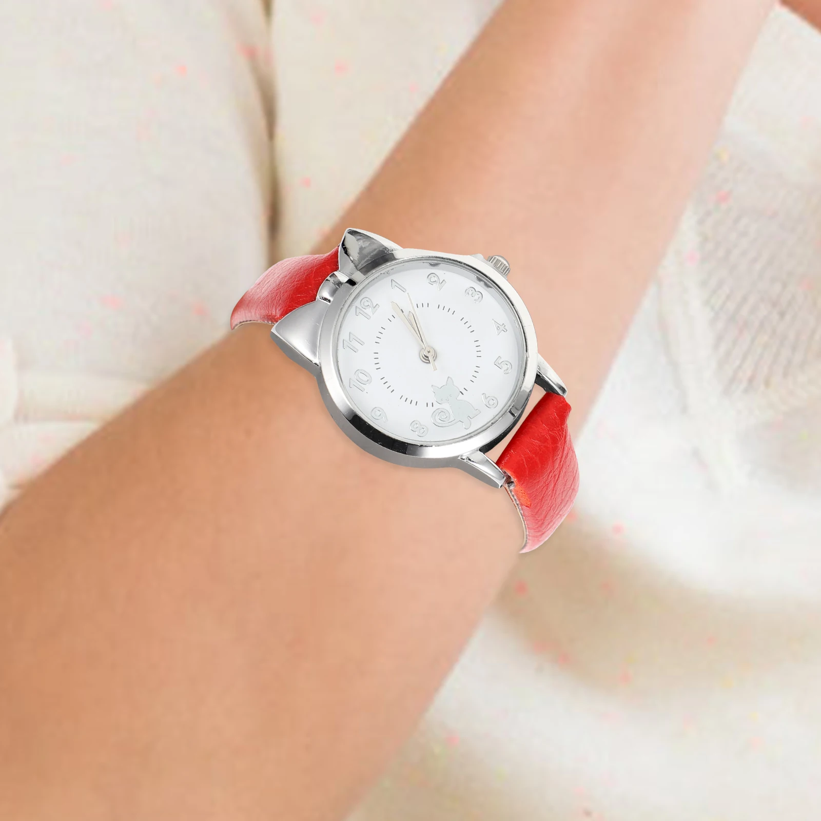 

Kitten Quartz Watches Brown Small Ladies Watches for Women Elegant Design Dainty Female Timepiece Wristwear
