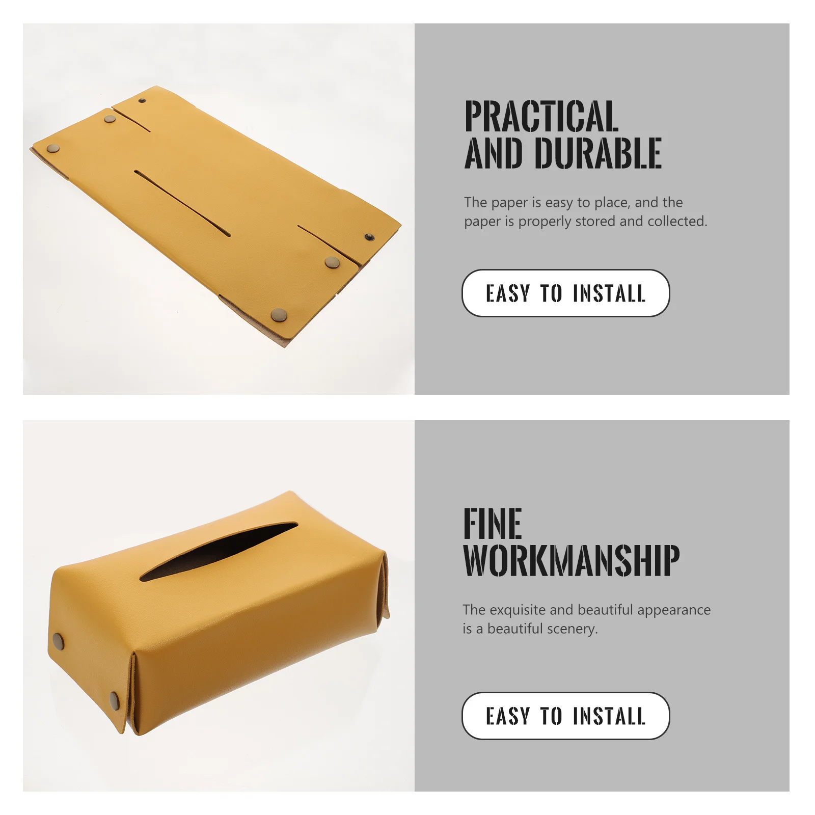 

1Pcs Waterproof Tissue Box Exquisite Desktop Tissue Holder for Home Hotel Office Use Multi- Storage Case Organizer