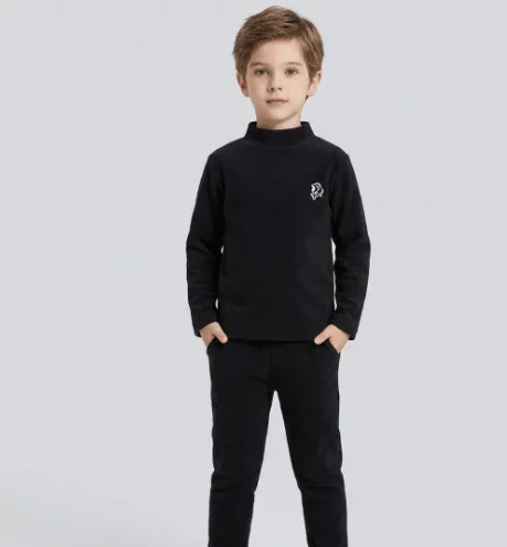 Pure cotton children's solid color home set (top+pants)