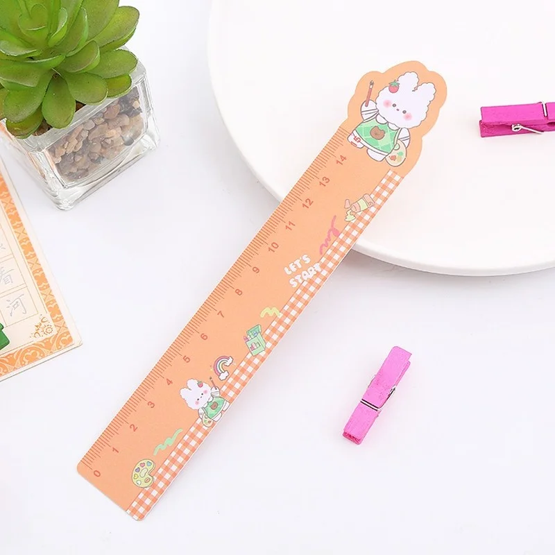 5pcs 15CM New Cute Kawaii Study Time Color Folding Ruler Multifunction DIY Drawing Rulers For Kids Students School Stationery