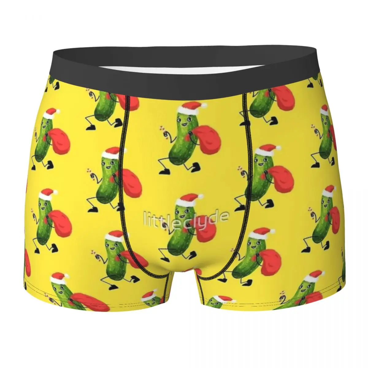 Christmas Pickle Yellow Underwear Male Panties Sublimation Comfortable Boxer Shorts Hot Boxer Brief Plus Size 2XL