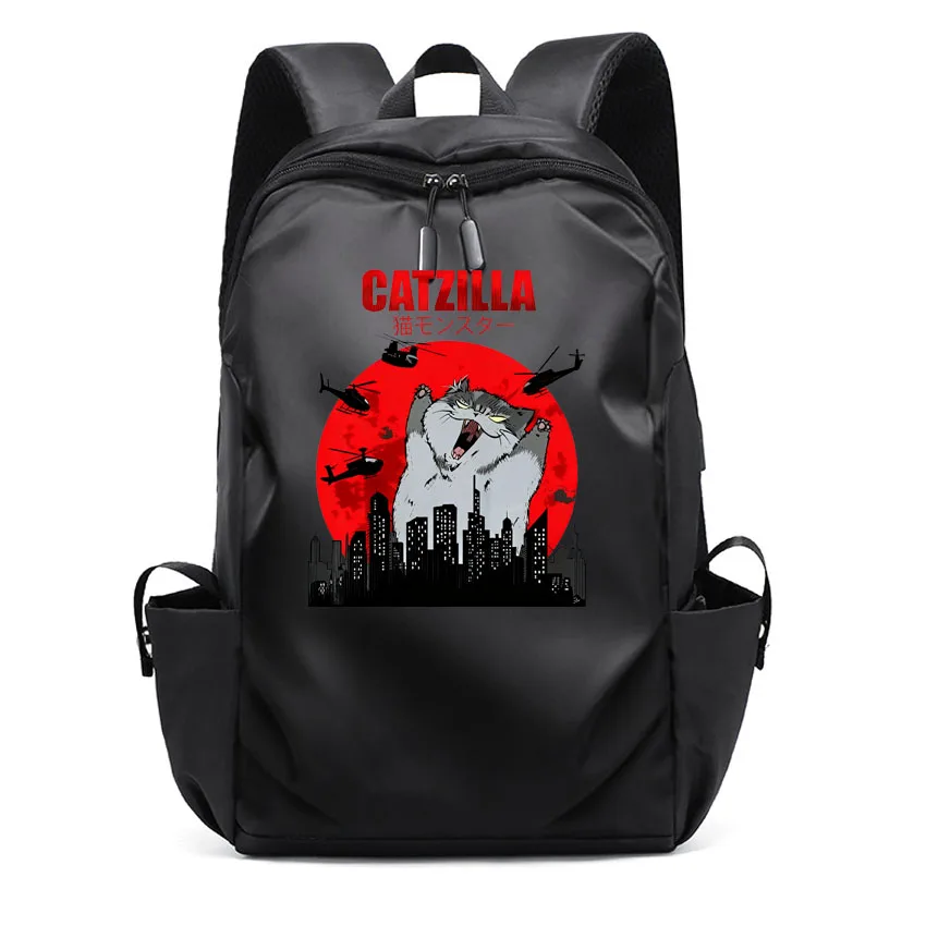 

Забавный милый художественный японский кот с графикой для любителей кошек, рюкзак Catzilla, женский водонепроницаемый женский и мужской школьный рюкзак для ноутбука