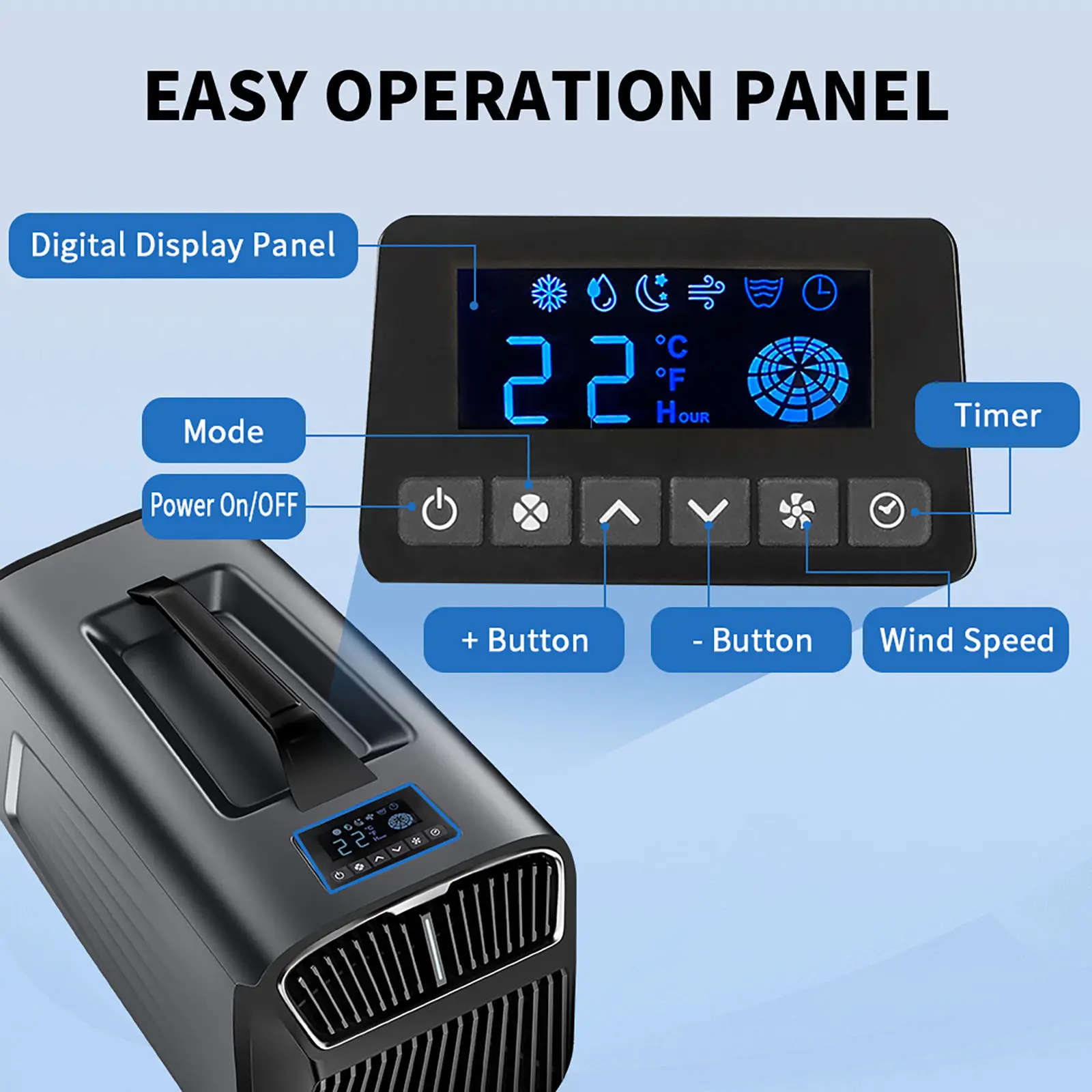 Mosquito Net Air Conditioning Movable 5200BTU 1500W for Home Outdoors Camping Moisture Removal Dehumidifier RV Portable
