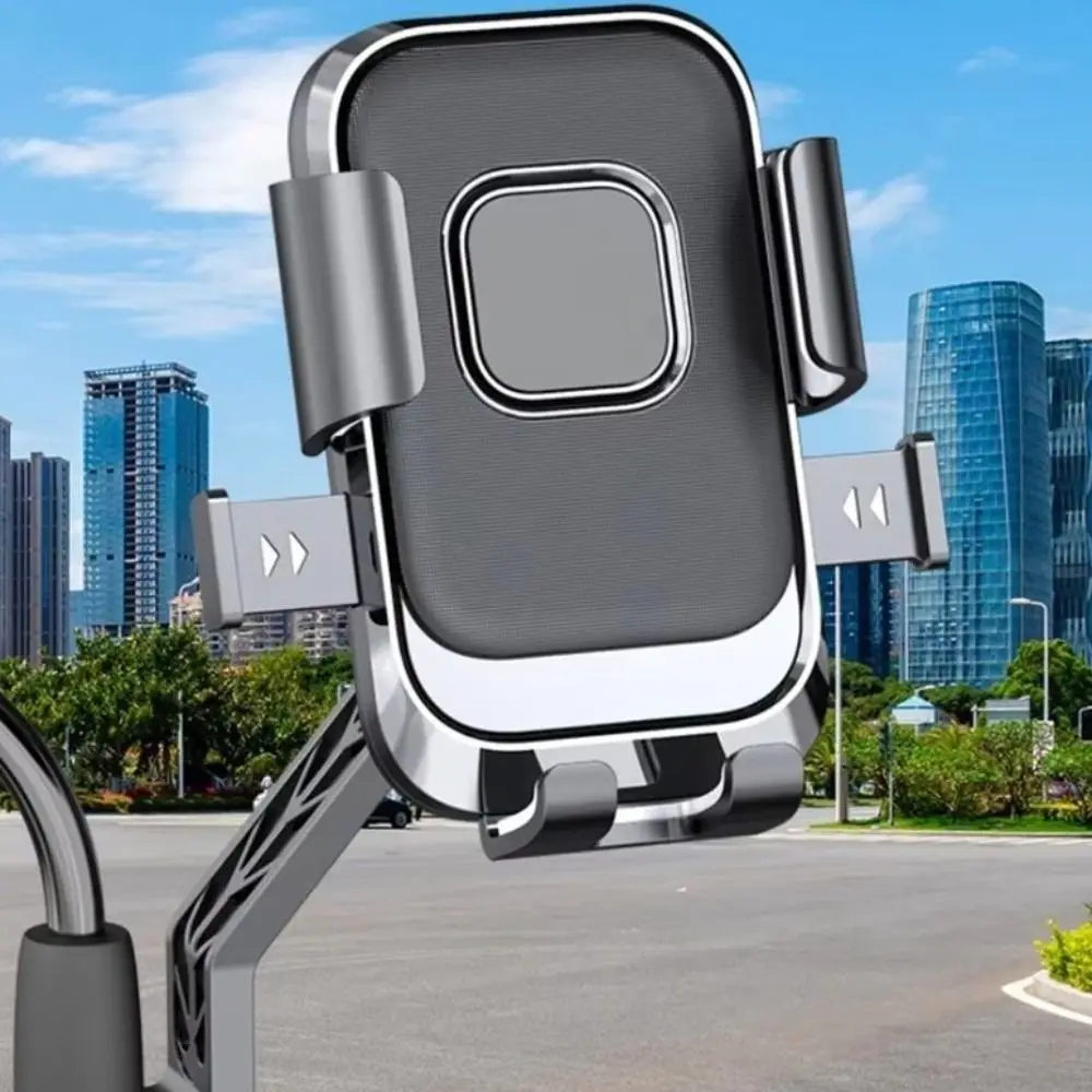 360° Rotatable Bike Phone Holder Shockproof Universal Navigation Bracket One Hand Operation Free Rotation Handlebar Stand