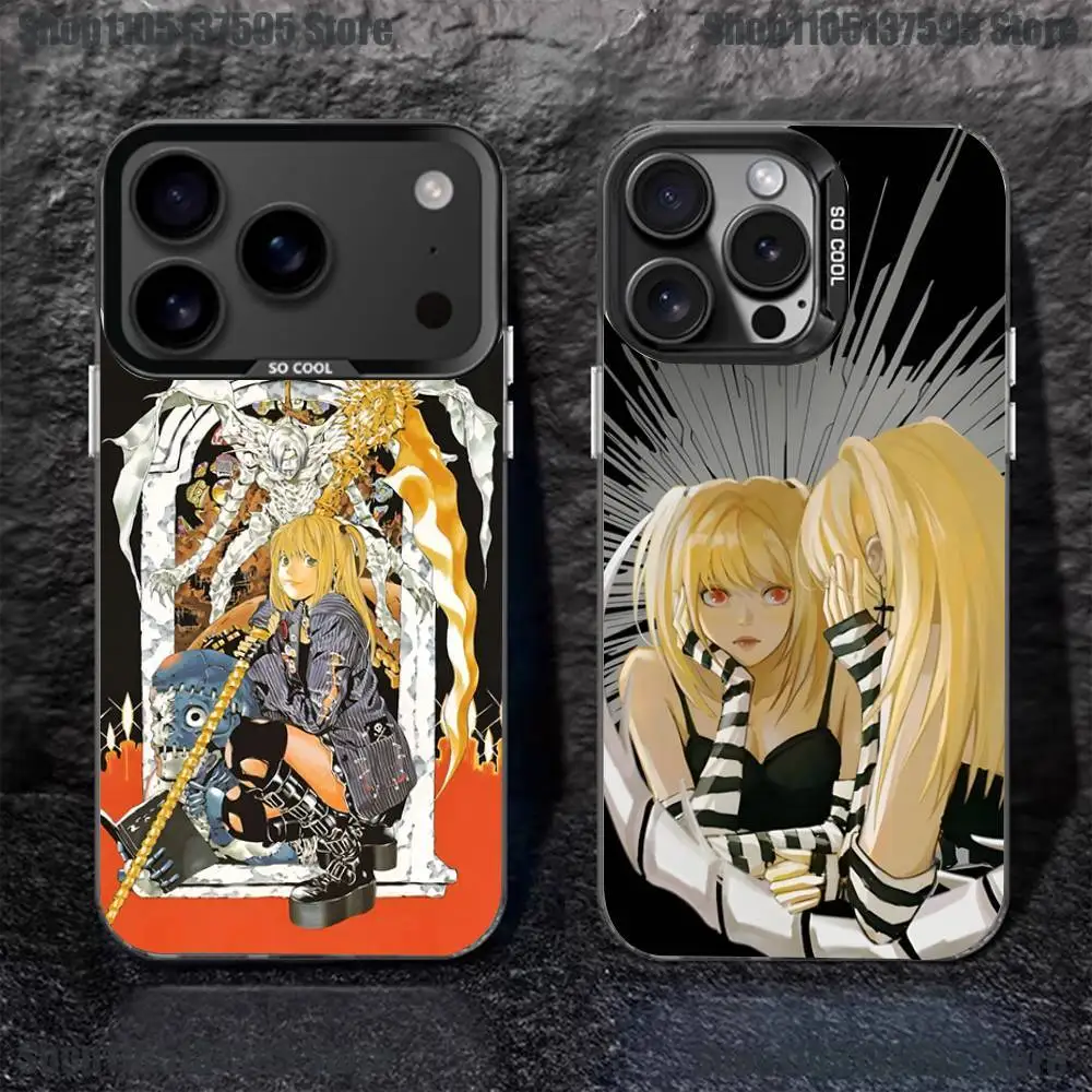 

Misa anime D-Death N-Note Phone Case For iPhone 16,15,14,13,12,11,Pro,XS,Max,Plus,Mini,SE4,E Black Matte Shockproof Cover
