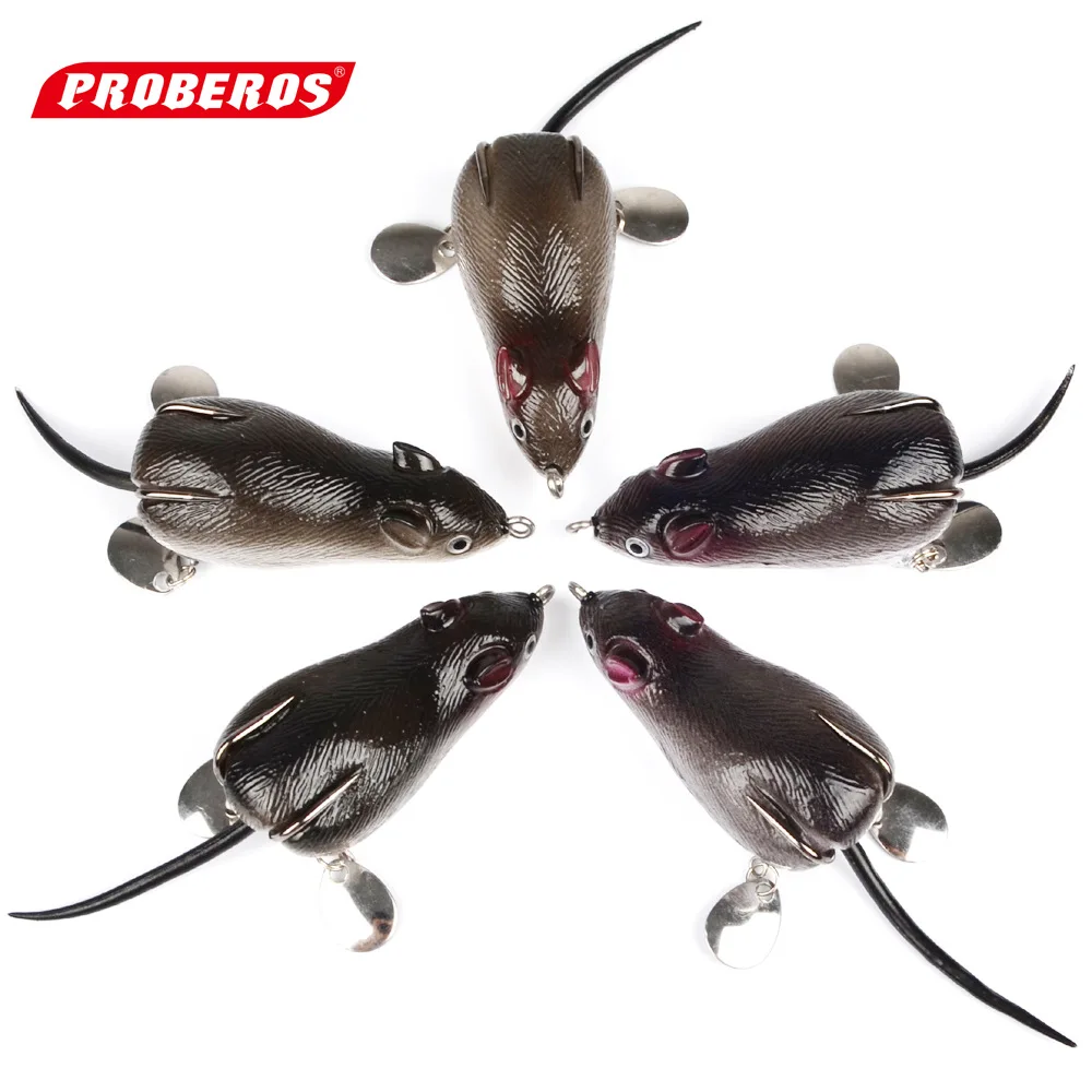 1PCS 7cm Soft Plastic Mice Rat Tube Frog ArtificiaBait For Fishing 17.43g Tackle Mouse Swimbait PikeBass Floating Fishing Lures