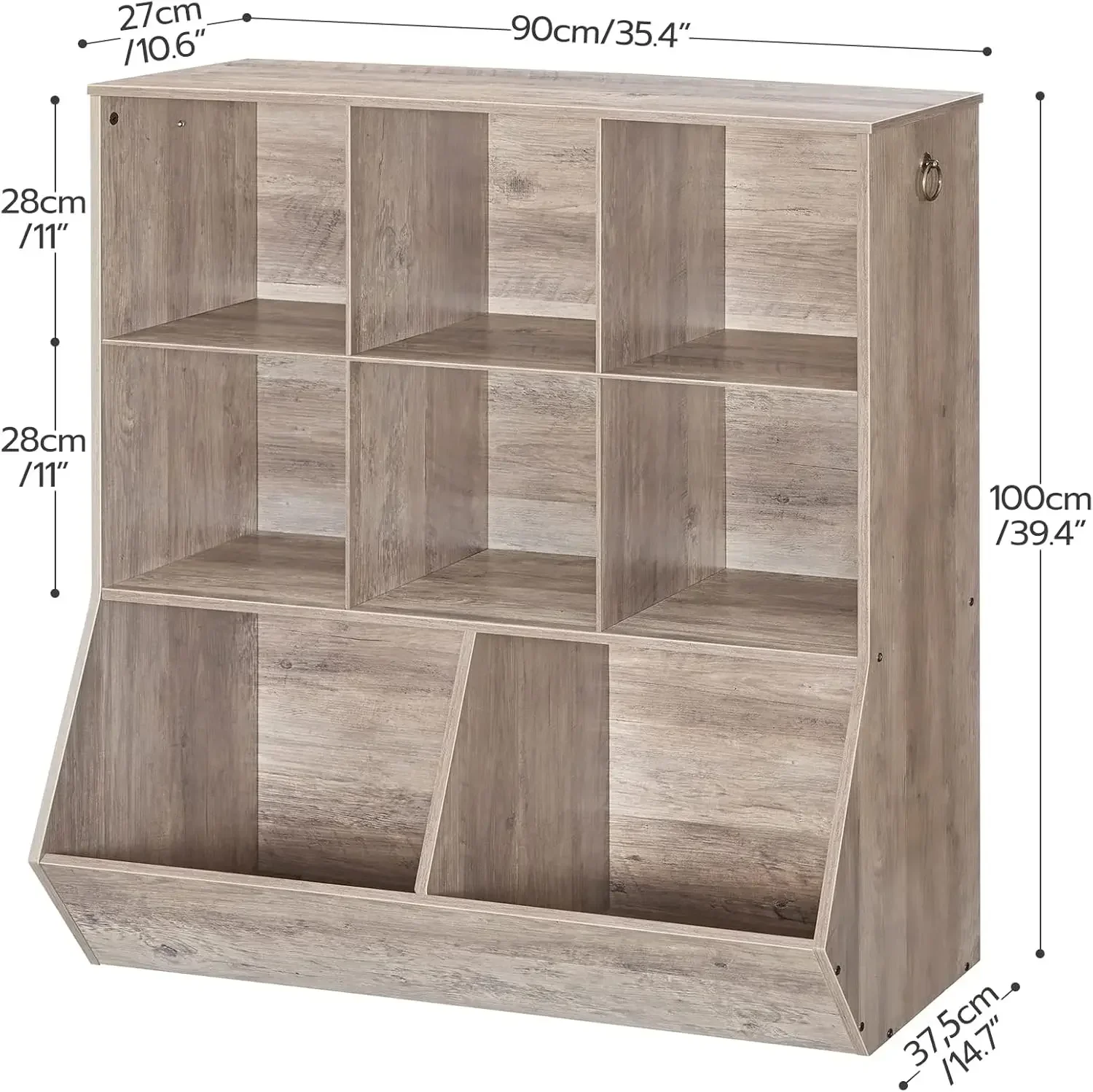 子供用本棚、おもちゃ収納キャビネット、子供用おもちゃオーガナイザー、8個のキュービクル、本棚フットボード、子供用本棚、プレイルーム用