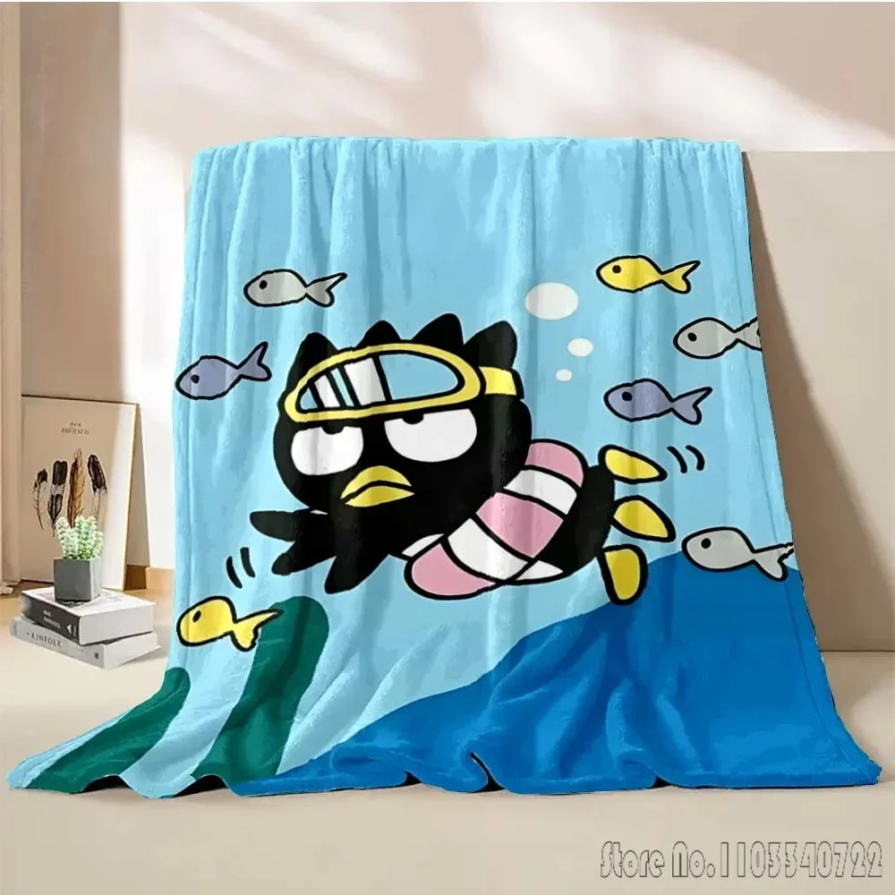 

BADBADTZ-MARU XO Blanket Black SANRIO Soft Fluffy Children Adult Plush Quilt Girl Kids Bedspread Throw Blanket for Sofa Bed Gift