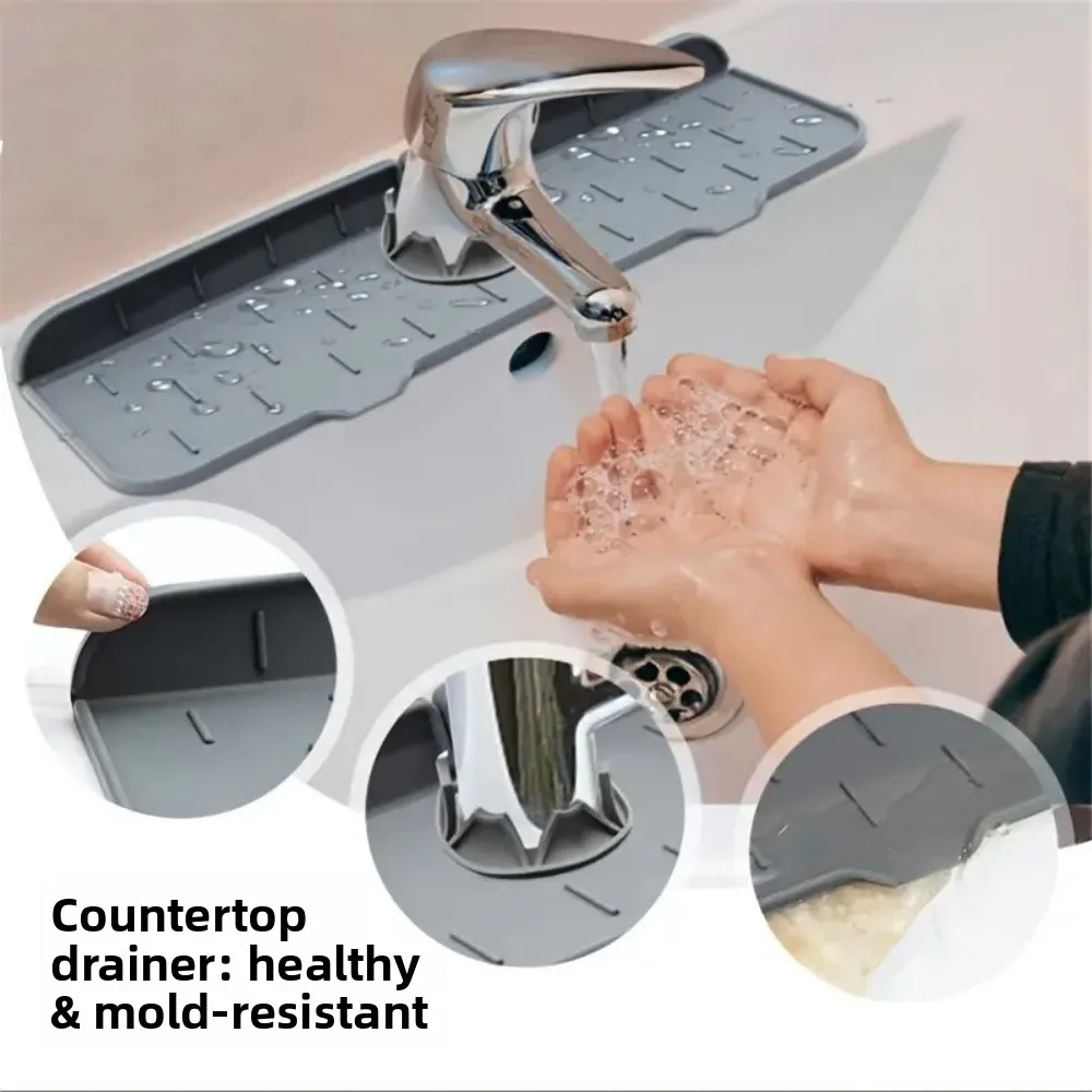 Wraparound Sink Faucet Drip Mat
