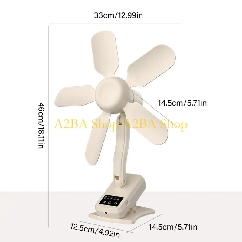 A2BA 3 Speed Desk Fan Rechargeable Small Travel Camping Table Fan Strong Quiet Fan view 6