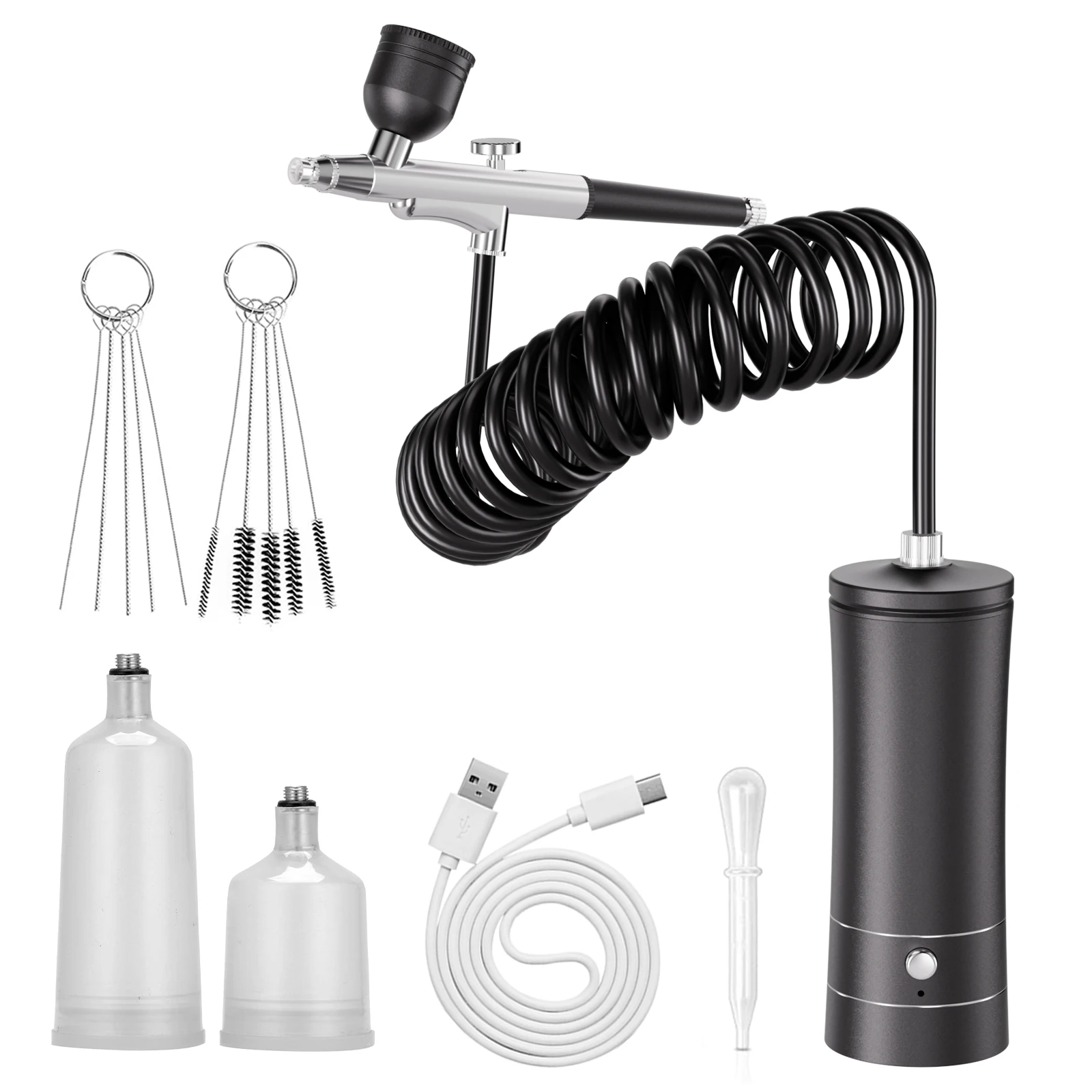 Cordless Airbrush Kit with Compressor, Wireless Portable Air Brush Set, Low Noise Stable Performance for Nail Art Cake Decor view 2