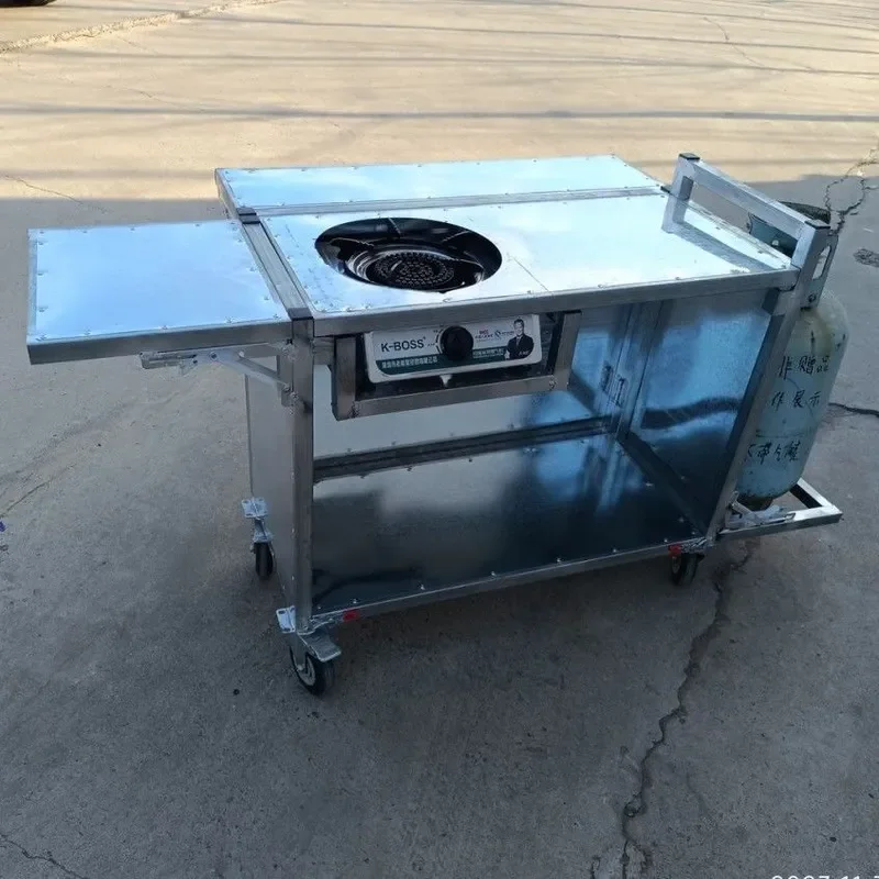 New Outdoor Folding Night Market Food Stall Cart with Metal Pulley Assembly Multifunctional Load Bearing Integrated Fried