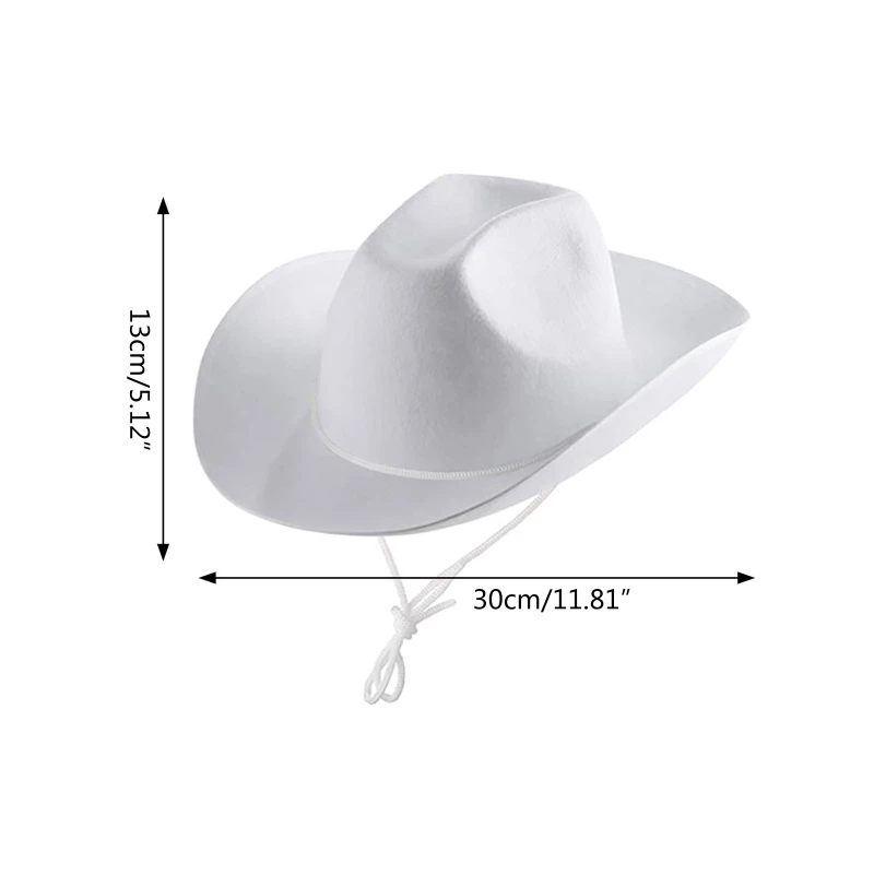 Unisex Retro Cowboy Hat Western Large Brim Hat Hats Fedora Felt Cowboy Hat