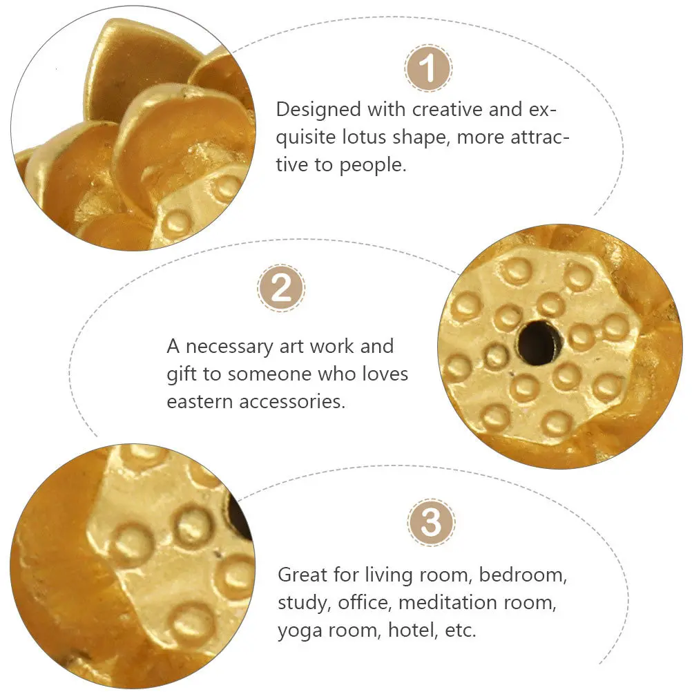 

1Pcs Lotus Shape Incense Burner Creative Mini Incense Furnace Suitable for Living Room Bedroom Study Yoga Room Decorative Art