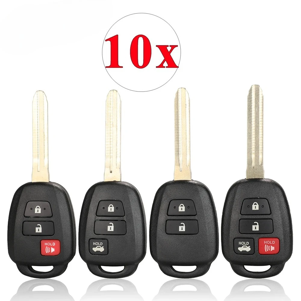 

10pcs 2/3/4 Buttons Remote Car Key Shell Case Fob For Toyota CAMRY Corolla 2012-2017 RAV4 Prius TOY43 Blade Replace