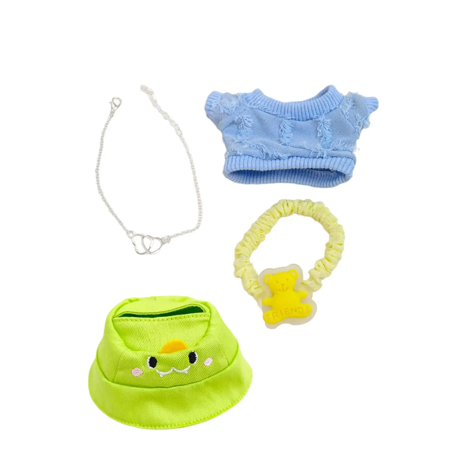 

Комплект одежды для кукол: удобная футболка, рыбацкая шляпа, милый костюм для куклы-подвески, детский наряд