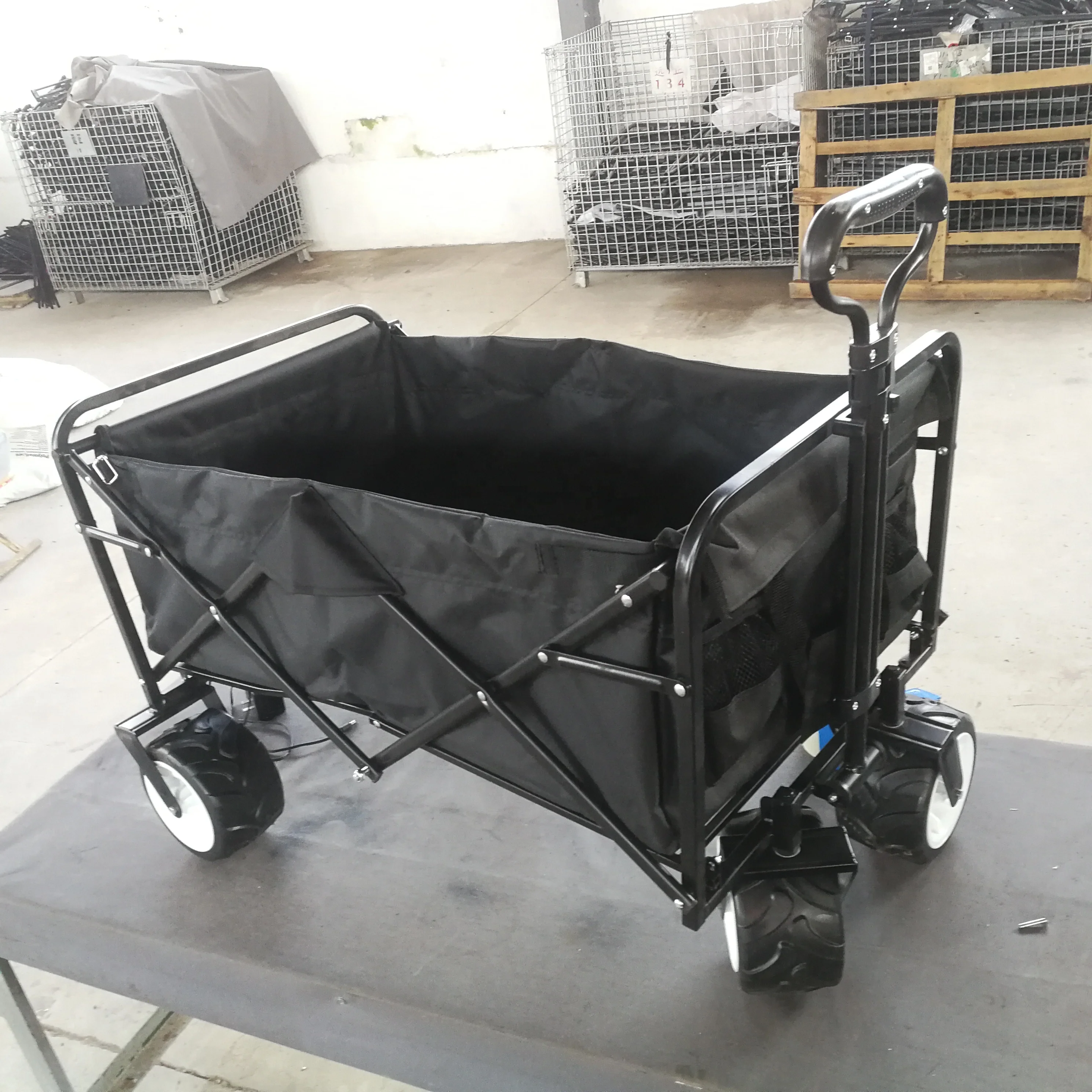 Outdoor Camping Hiking Folding Beach Fishing Shopping Wagon Trolley Cart 80kgs Capacity High Quality Stainless Storage Platform