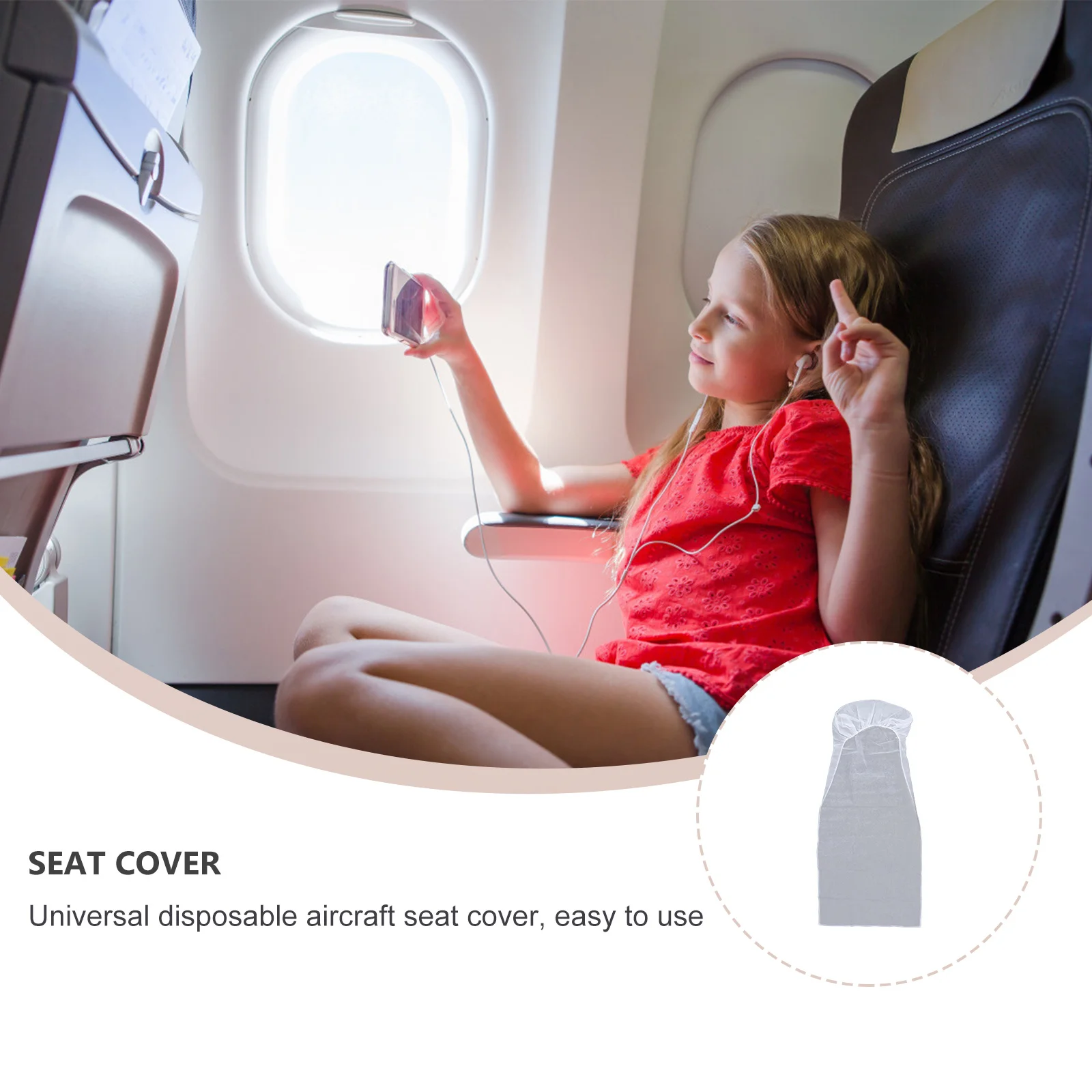 

5Pcs Non-Woven Seat Cover Disposable Universal Fit Car Airplane Seat Protector Dustproof Scratch Resistant Compact Storage