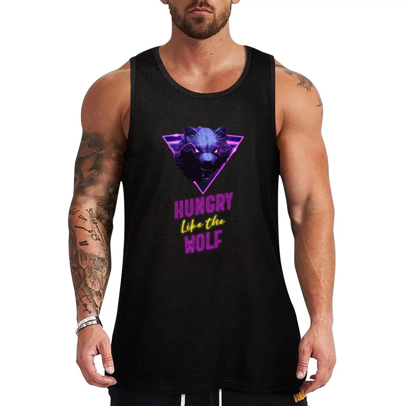 

Hungry Wolf Tank Top Men's vest sleeveless shirt man new in tops & t-shirt Man clothes for gym