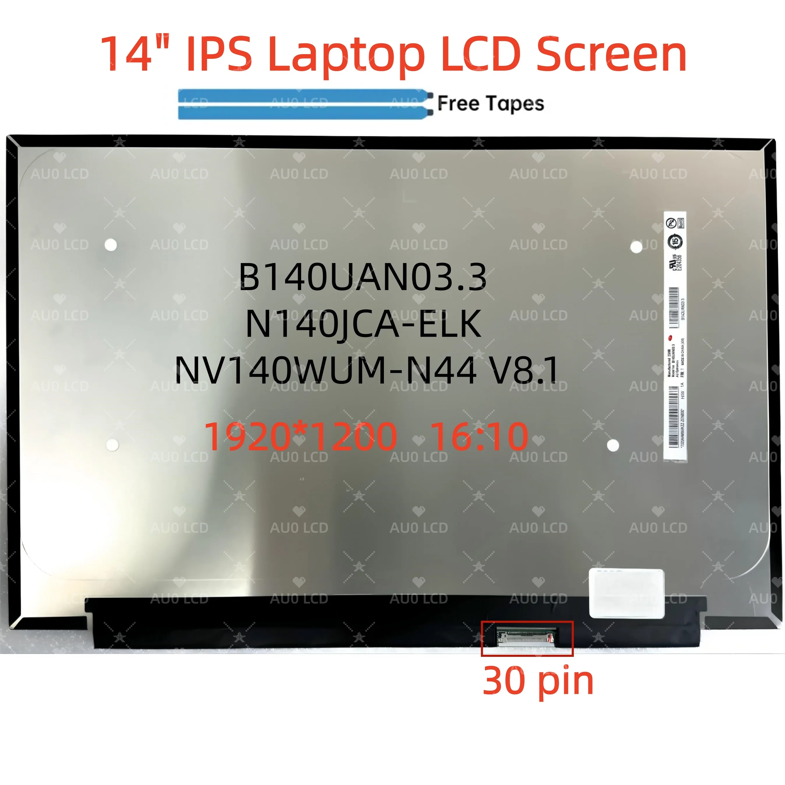 B140UAN03.3 N140JCA-ELK NV140WUM-N44 V8.1 Original NEW 1920*1200 WUXGA IPS EDP 30PINS IPS SCREEN FOR Asus ADOL 14Z M1403Q