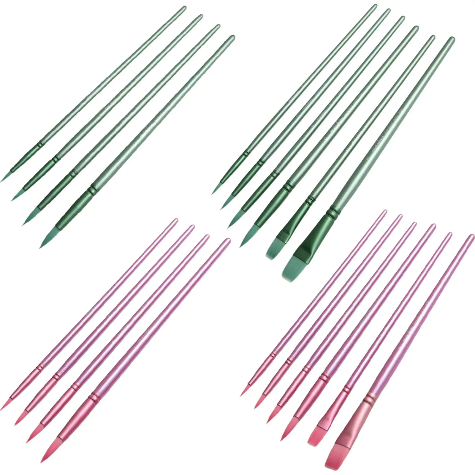 4/6Pcs Watercolor Paint Brushes Paint Brushes Set Pointed Tip Paint Brushes Set Flat Head Watercolor Brush for Artist Students