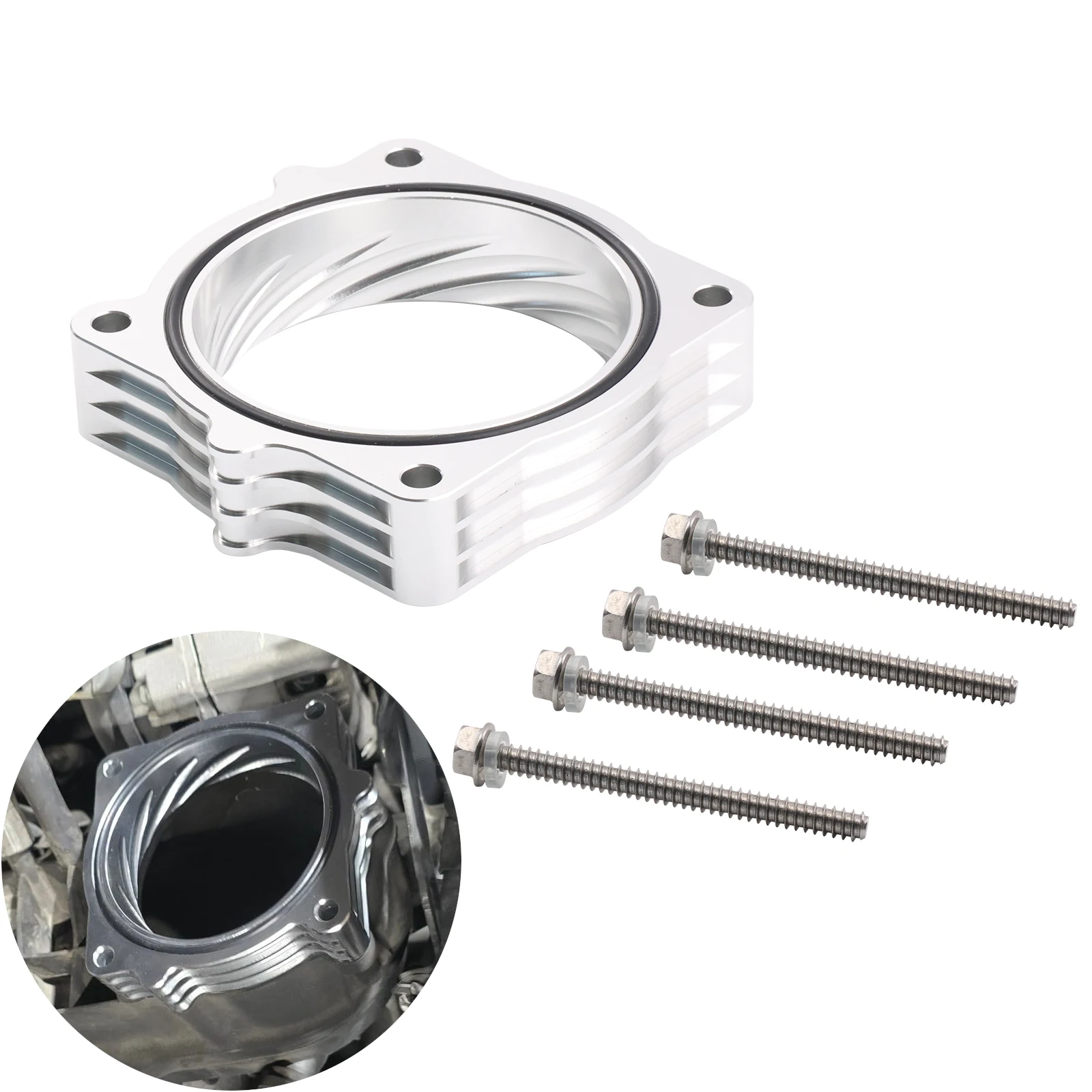 

Проставка корпуса дроссельной заслонки серебристого цвета для Dodge RAM 1500 2500 3500 Durango 5.7L v8 2009-2017 гг.