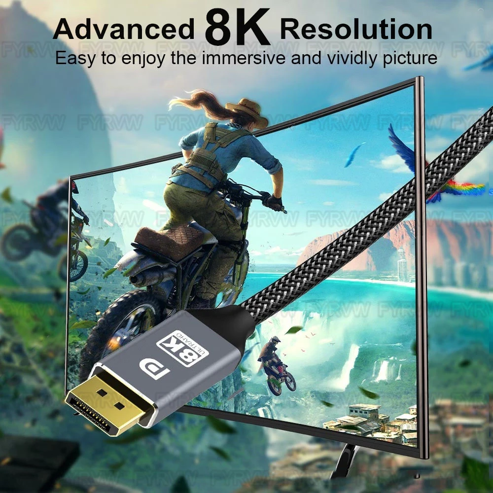 كابل Dp من displayport ، hz ، 8k ، 4k ، من من من من من نوع Dp ، hz ، محول للفيديو ، الكمبيوتر الشخصي ، الكمبيوتر المحمول ، التلفزيون