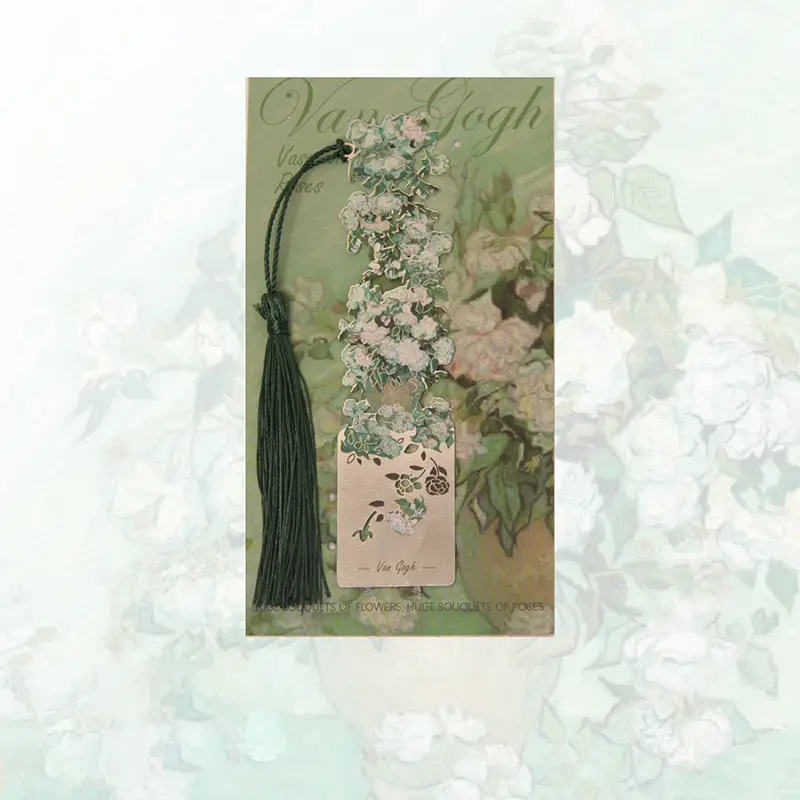 Aesthetic Book Page Clip Floral Painting Metal Bookmark Hollow Metal Book Accessories Student Reading Mark Stationery Gifts - Image 4