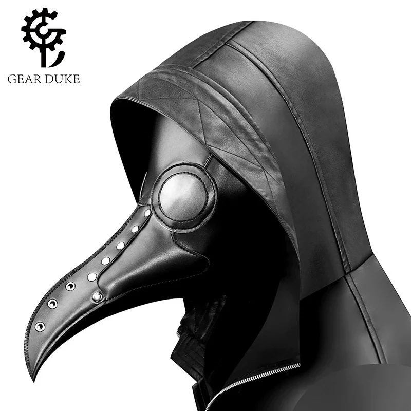 

Interesting latex Steampunk plague doctor bird mask role play long nose halloween makeup props