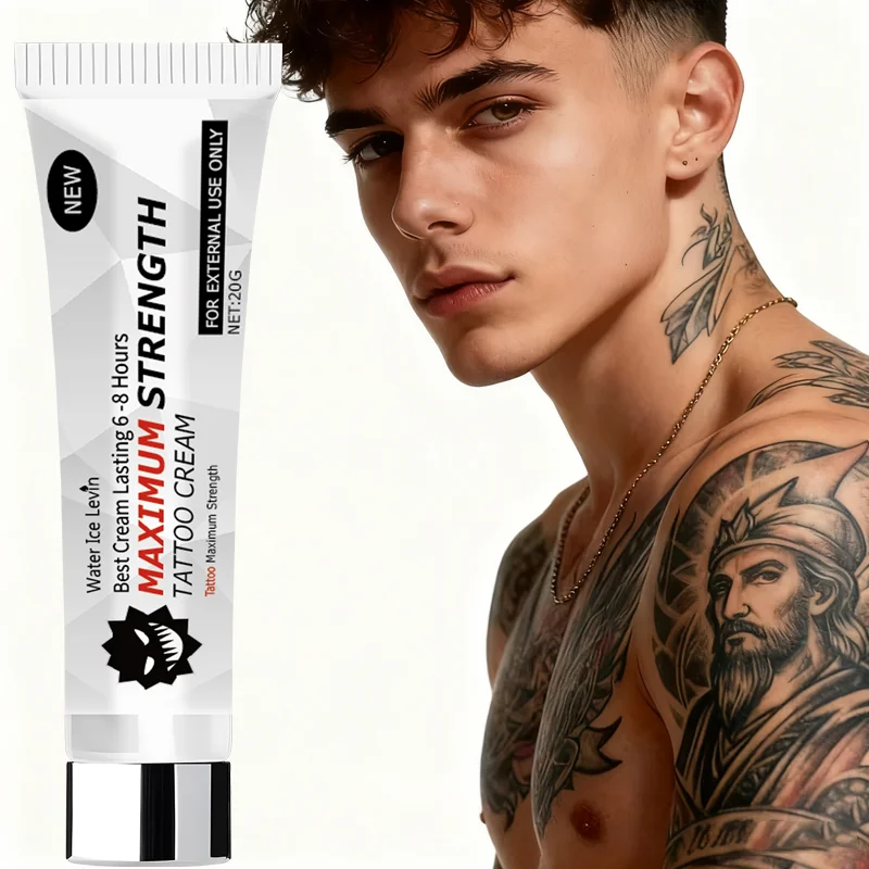 Maximum Strength Tattoo Cream - 6-8 Hour Moisturizing with Hyaluronic Acid & Aloe for New/Mature Tattoos