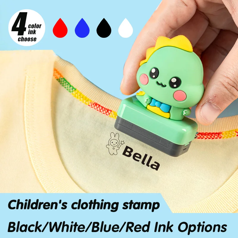 Customized children's name stamp,personalized waterproof stamp for clothing,Men's and women's personalized ink pad stamps JIN