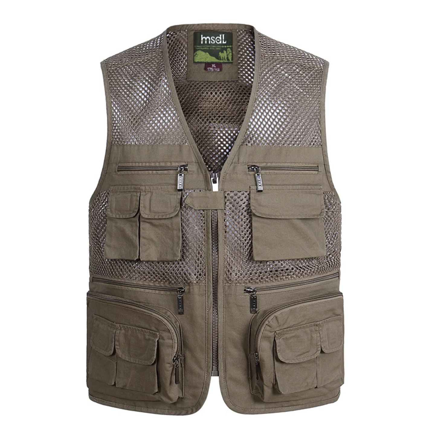 Summer Clothing Middle Aged And Elderly Men‘S Vest Dad’S Suit Plus Fat Plus Size Multiple Pockets Mesh Cotton Vest