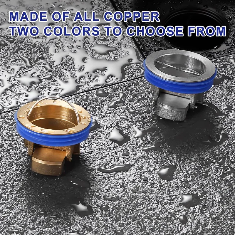 Shower Floor Drain Backflow Preventer Magnetic Levitation One Way Drain Valve Floor Drain Insert Drain Plug Brass Fast Drainage