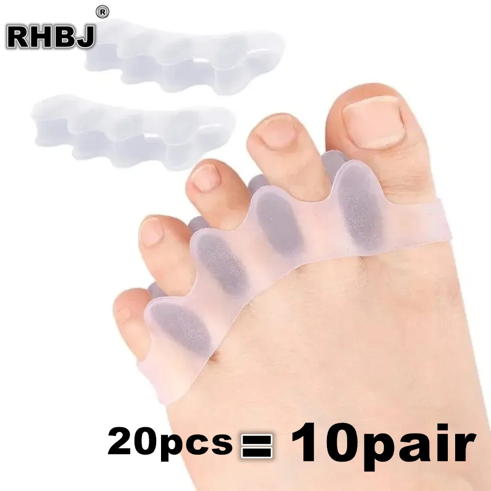 RHBJ Professional Gel Toe Spacers for Bunions - 20Pcs Orthopedic Separators Stretchers, Hallux Valgus Corrector & Foot Care Tool