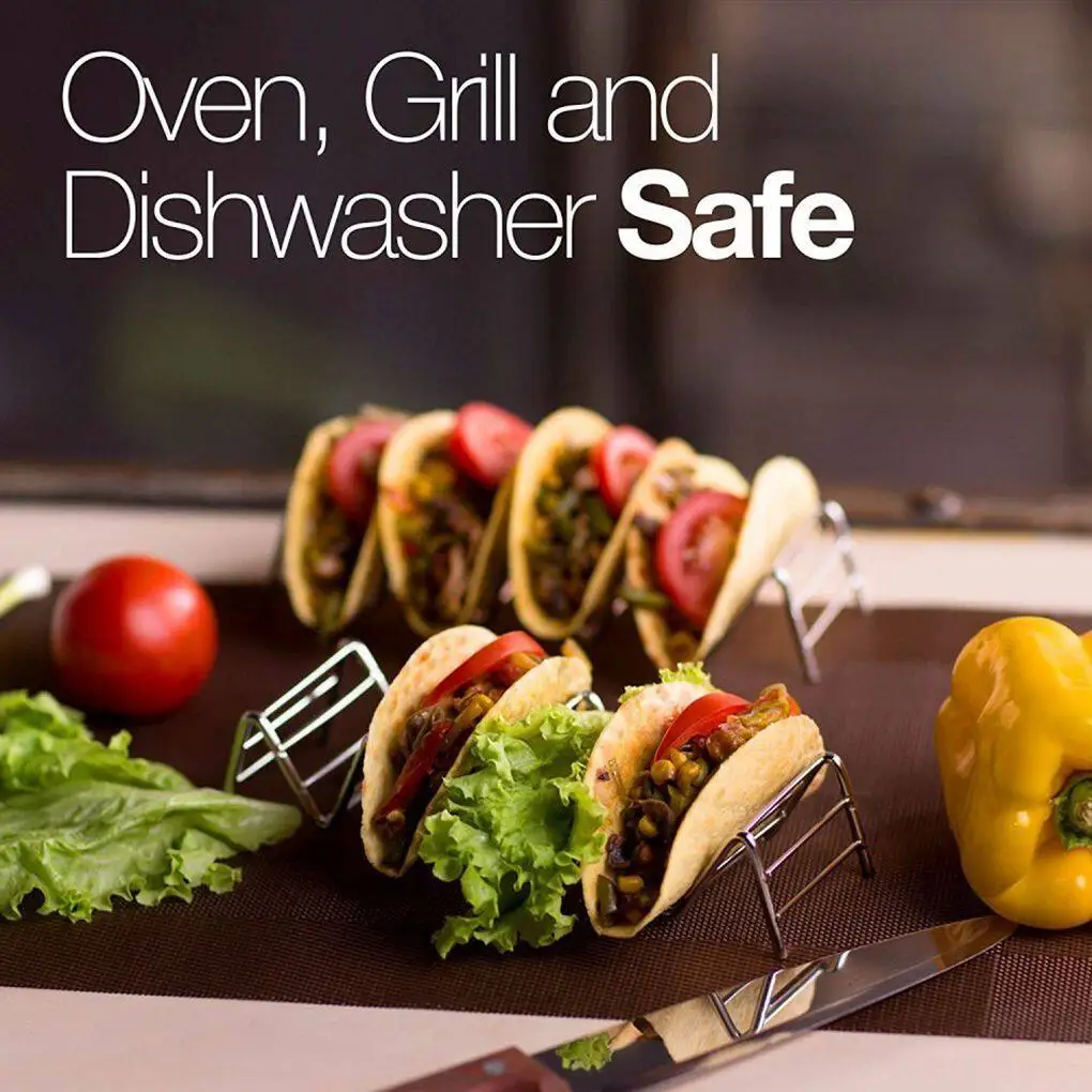 Taco Holder Taco Stand Stainless Steel Rustproof Rack Bracket Tray Style for Baking Dishwasher