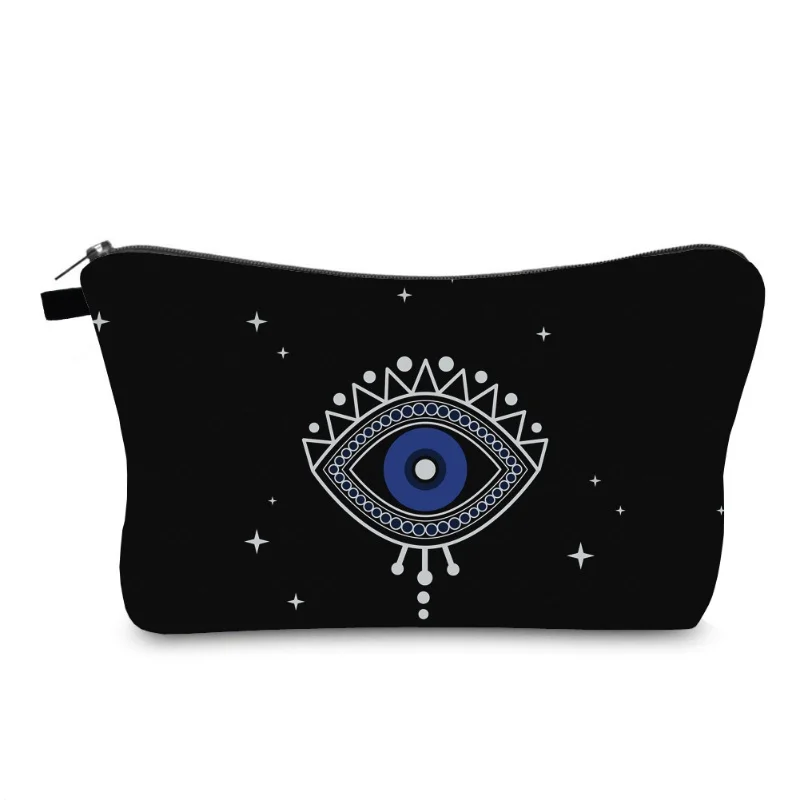 Evil Eye Makeup Bag Cute Cosmetic Pouch Allover Print Travel Zipper Cosmetic Organizer Stylish Toiletry Bag Christmas