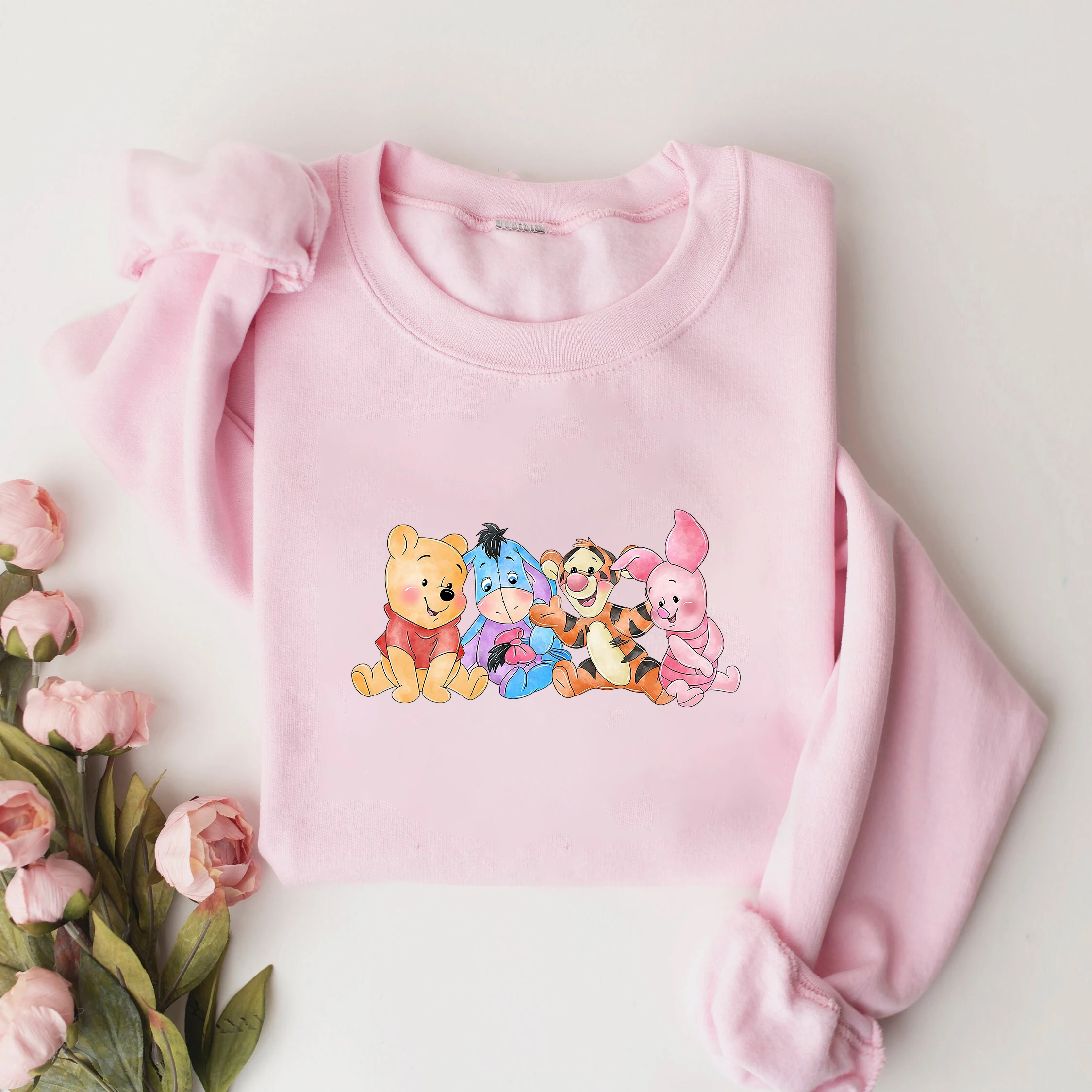 Watercolor Winnie the Pooh Iron on Transfers Heat Press Stickers Thermal Patches for Clothes