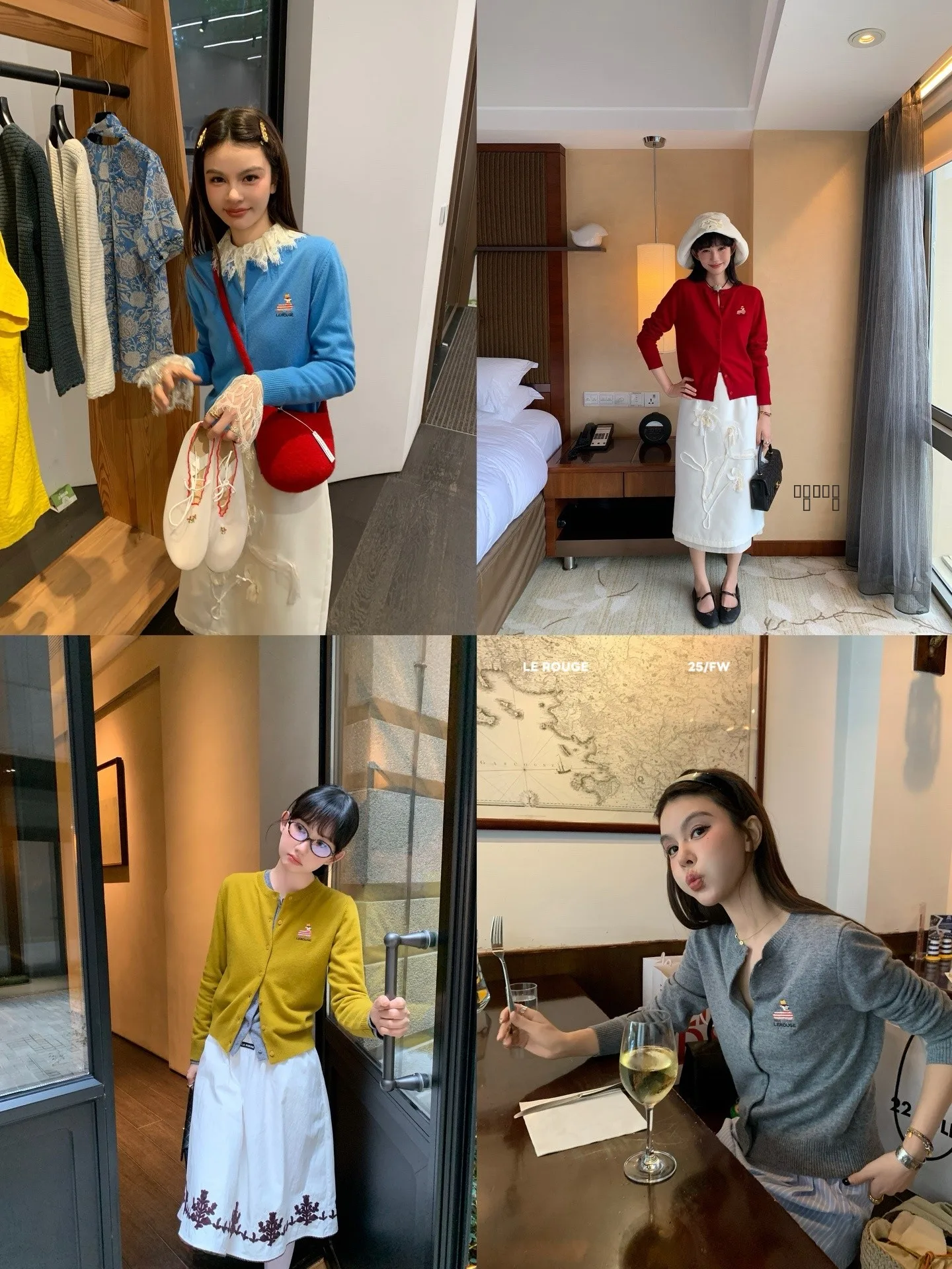 

Кардиган Le Rouge Zhou Meimei Soft Claim 00 из 100% чистой шерсти, мягкий, разноцветный, с круглым вырезом, вышитый, вязаный, открытый, свитер