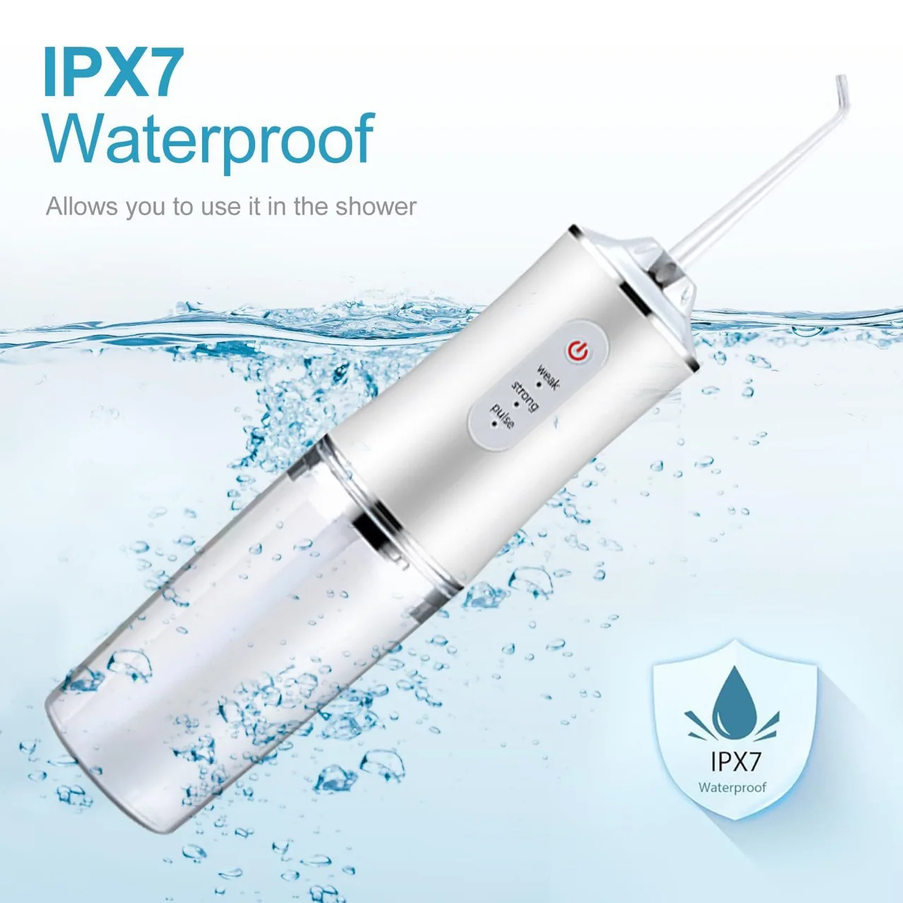 2026 Oral Irrigator Portable Dental Water Flosser USB Rechargeable Water Jet Floss Tooth Pick 4 Jet Tip 220ml 3 Modes