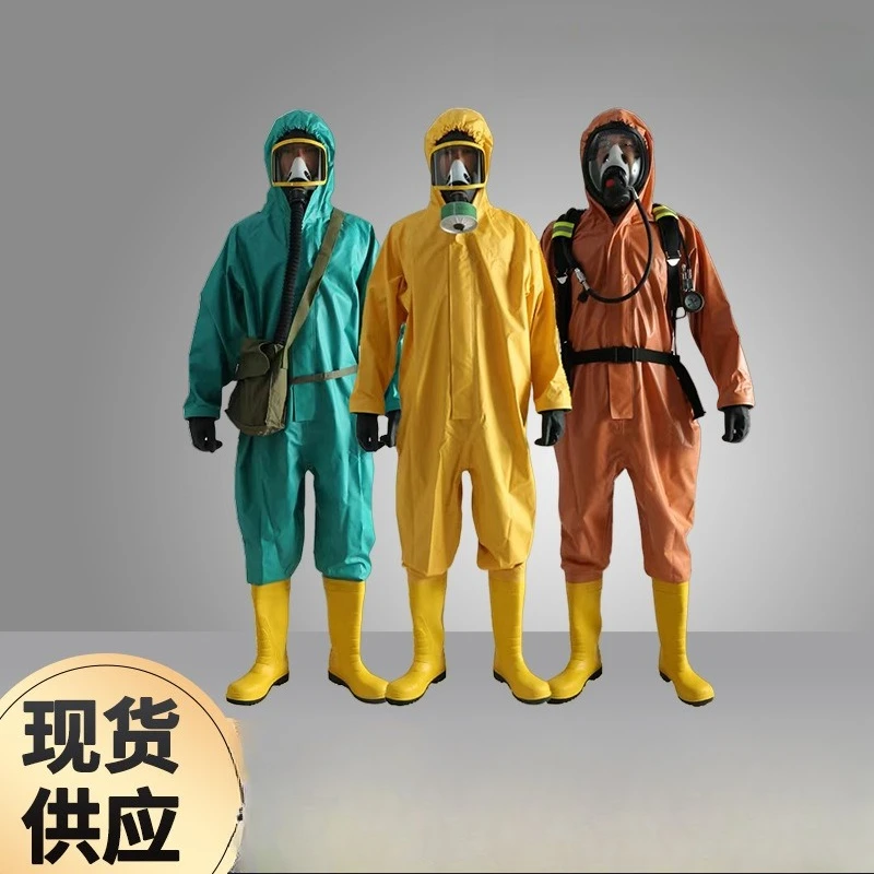 Light acid and alkali fire protection secondary one-piece chemical protective clothing SF6 anti-virus and chemical spray
