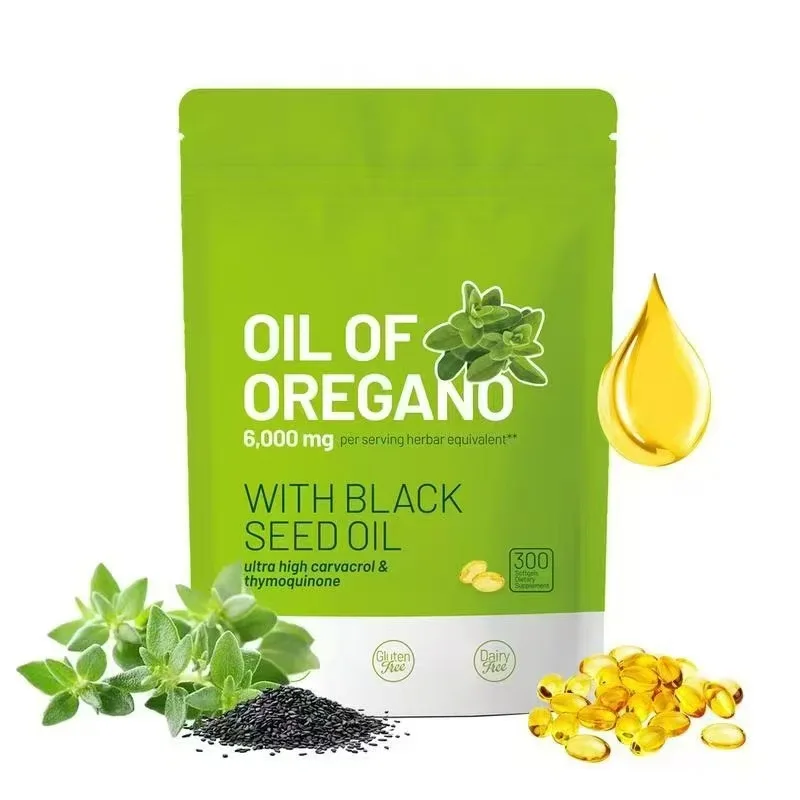 

Oil of Oregano and Black Seed Oil Softgels 300, Max Strength Carvacrol Thymoquinone Blend, Helps Support Immune System, Digestiv