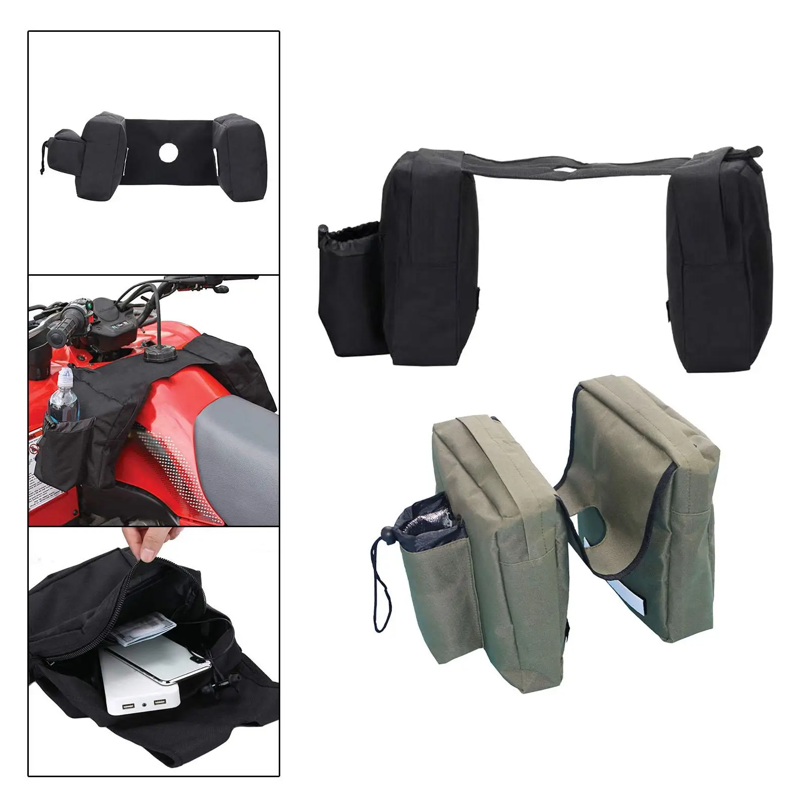 Generic ATV Tank Bag حقيبة تخزين سهلة التركيب، ملحقات حقيبة السرج للدراجات النارية على الجليد والدراجات النارية