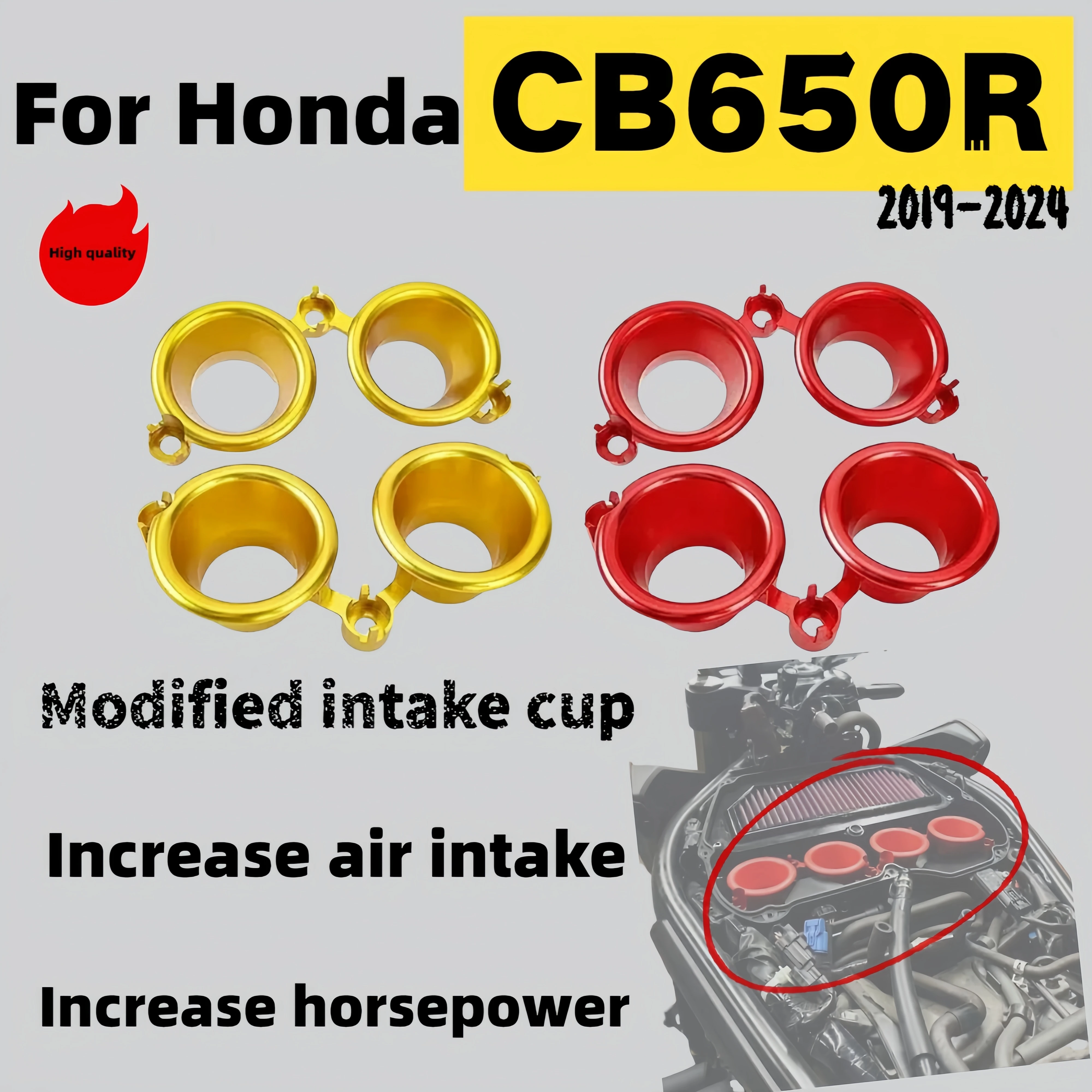 

For Honda 19-25 CB650R/CBR650R modification High flow air intake cup Increase the air intake cup Increase power intake cup